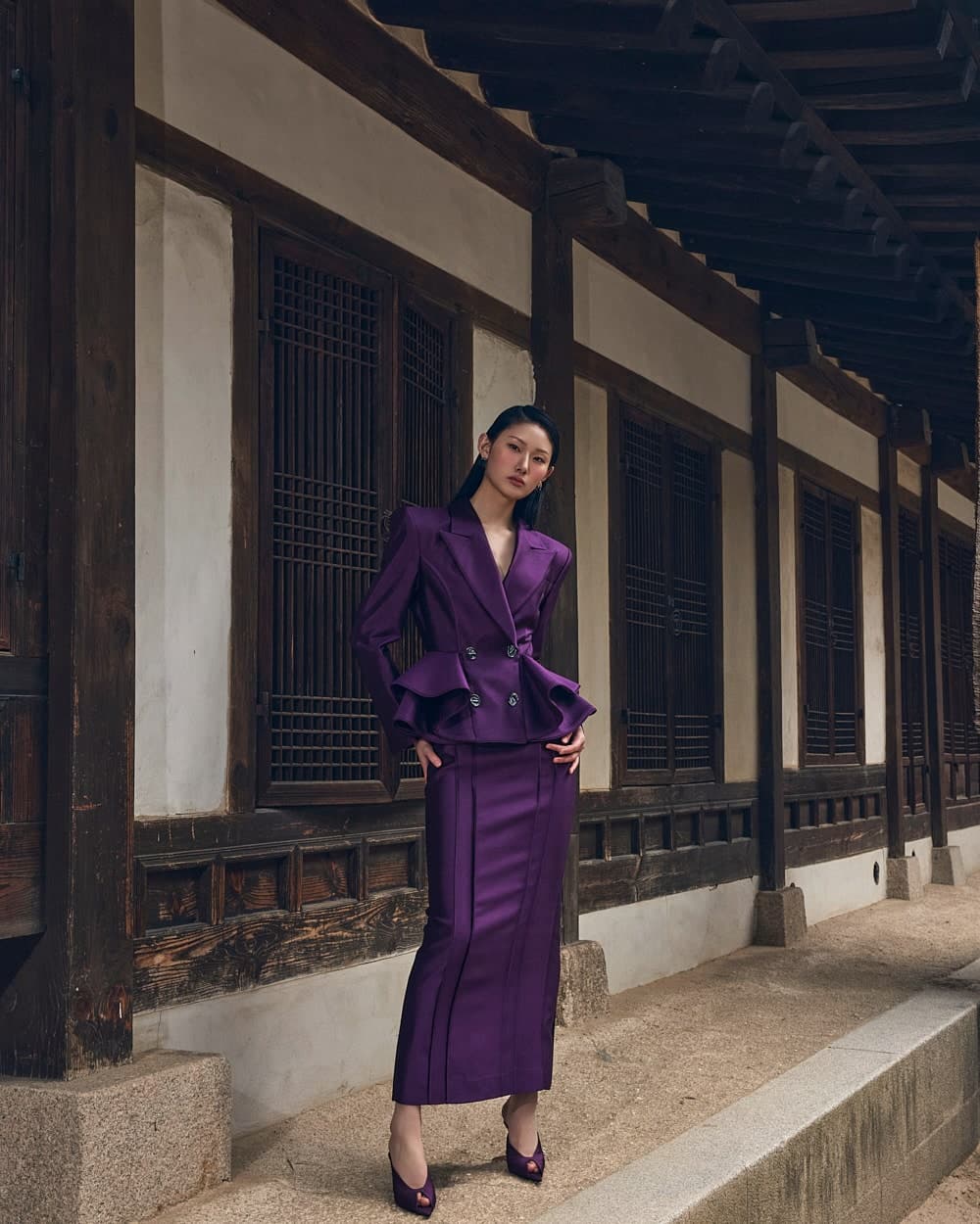 Wool-Silk Skirt (Purple) — vue 1