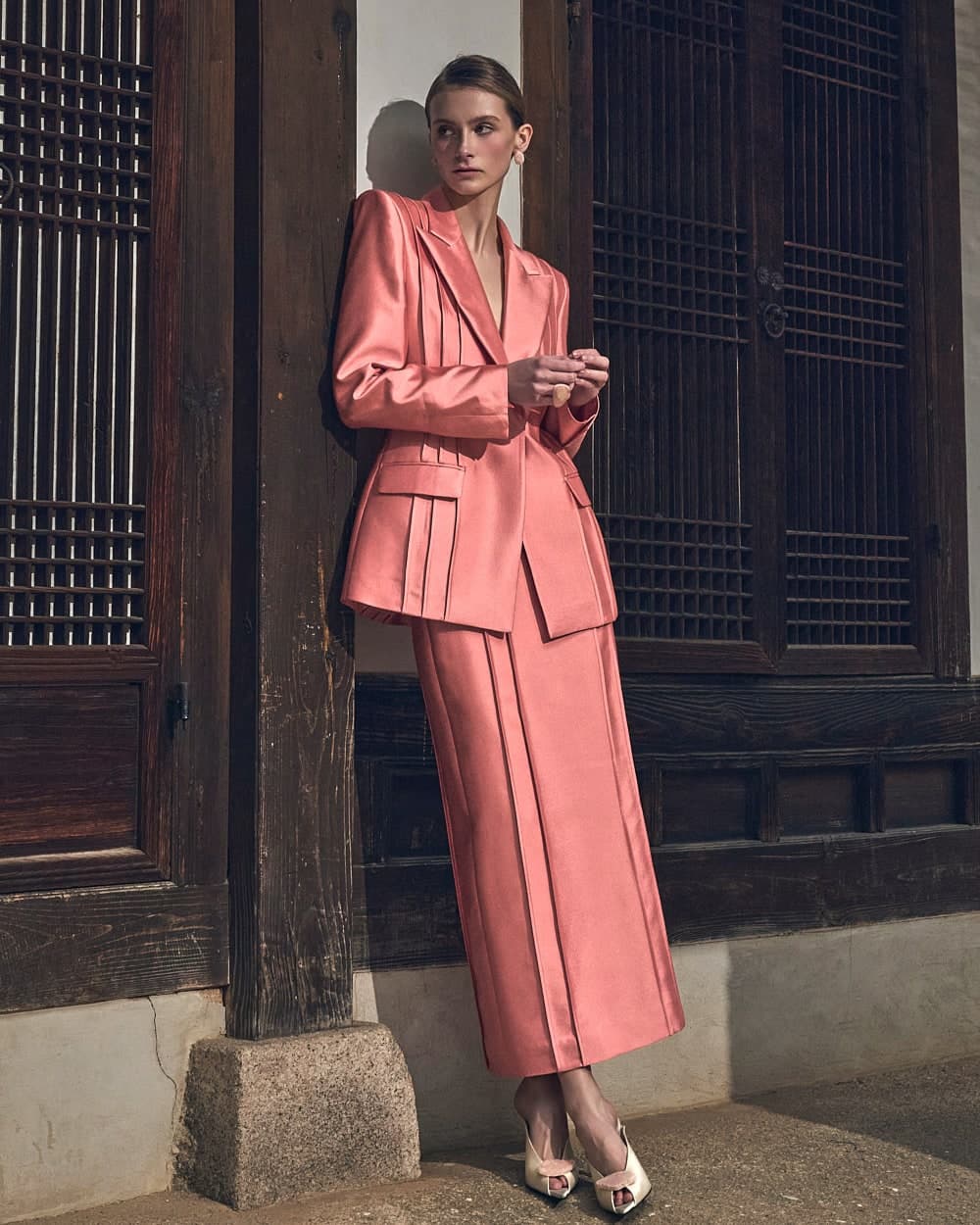 Wool-Silk Skirt (Pink) — vue 2