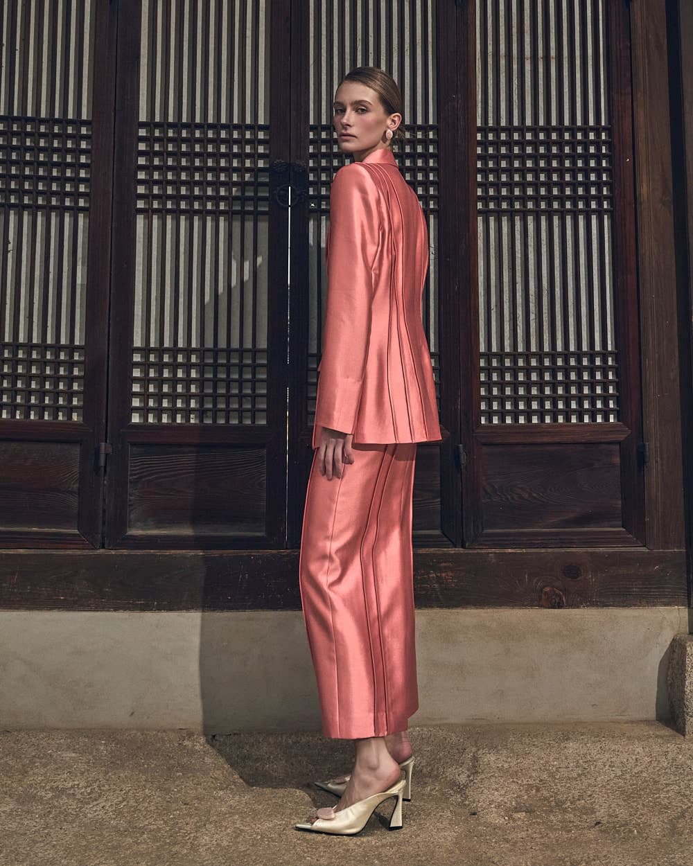 Wool-Silk Skirt (Pink) — vue 5