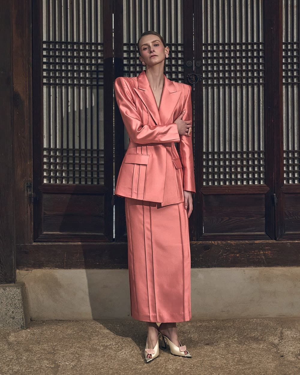 Wool-Silk Skirt (Pink) — vue 6