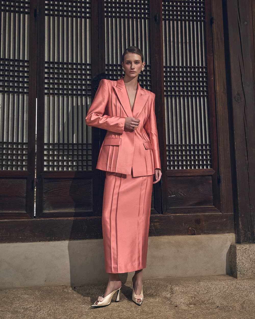 Wool-Silk Skirt (Pink) — vue 1