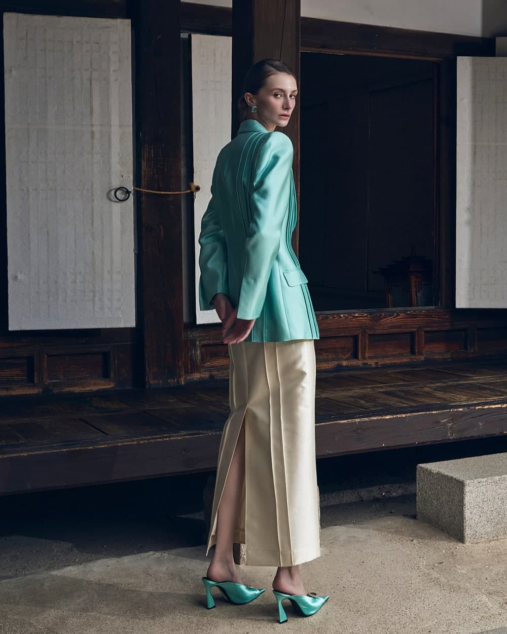 Wool-Silk Skirt (Mint) — vue 4