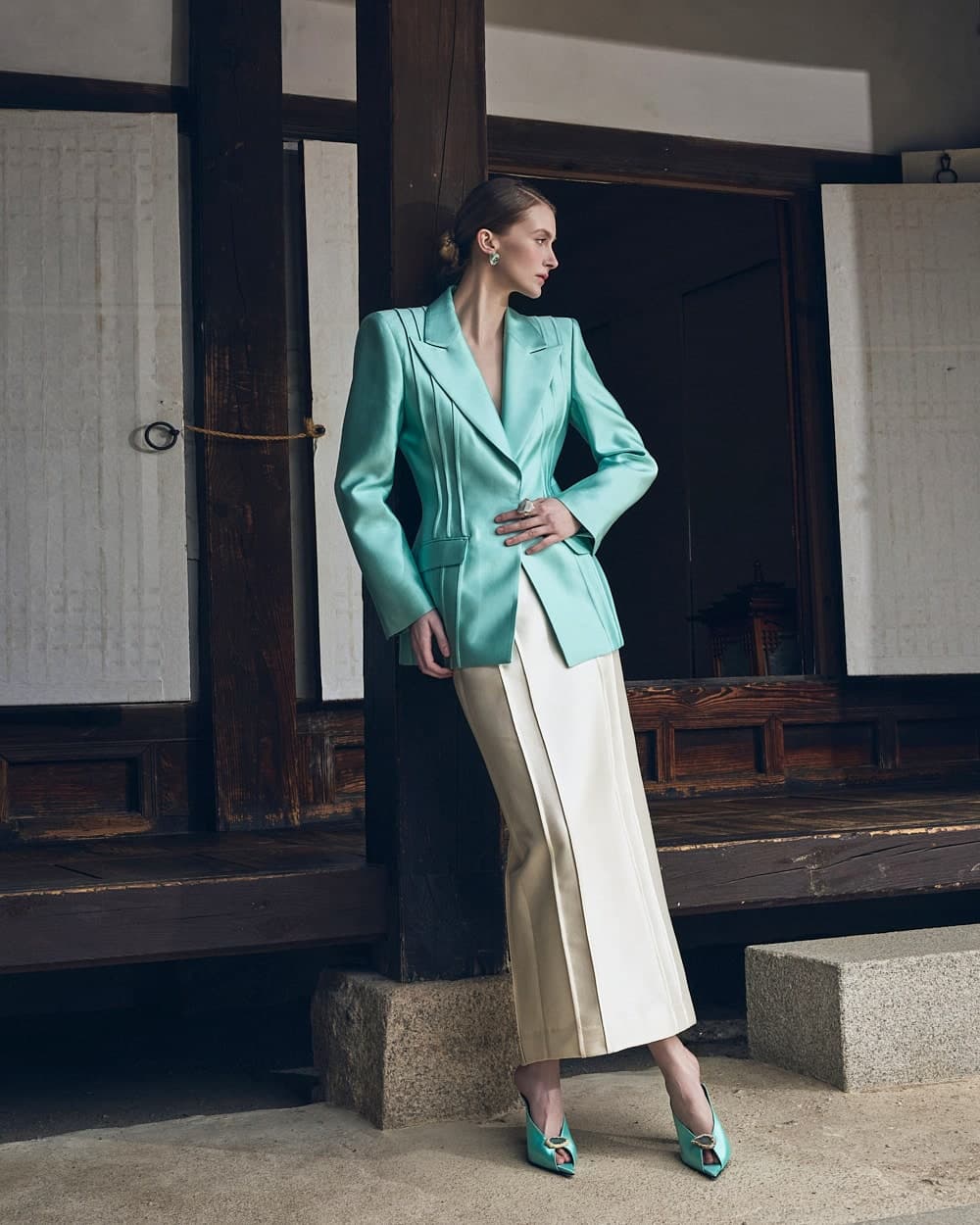 Wool-Silk Skirt (Mint) — vue 5