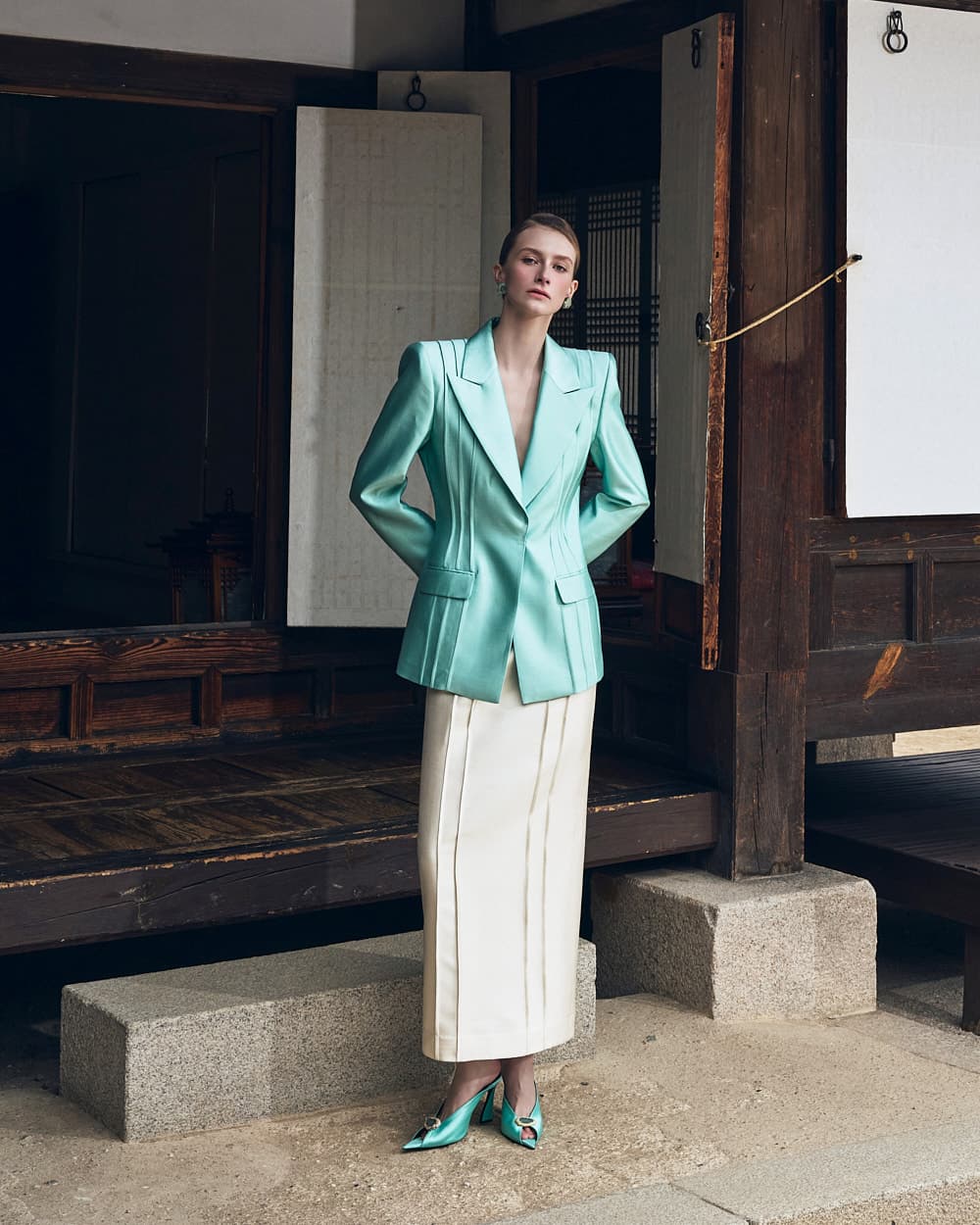 Wool-Silk Skirt (Mint)