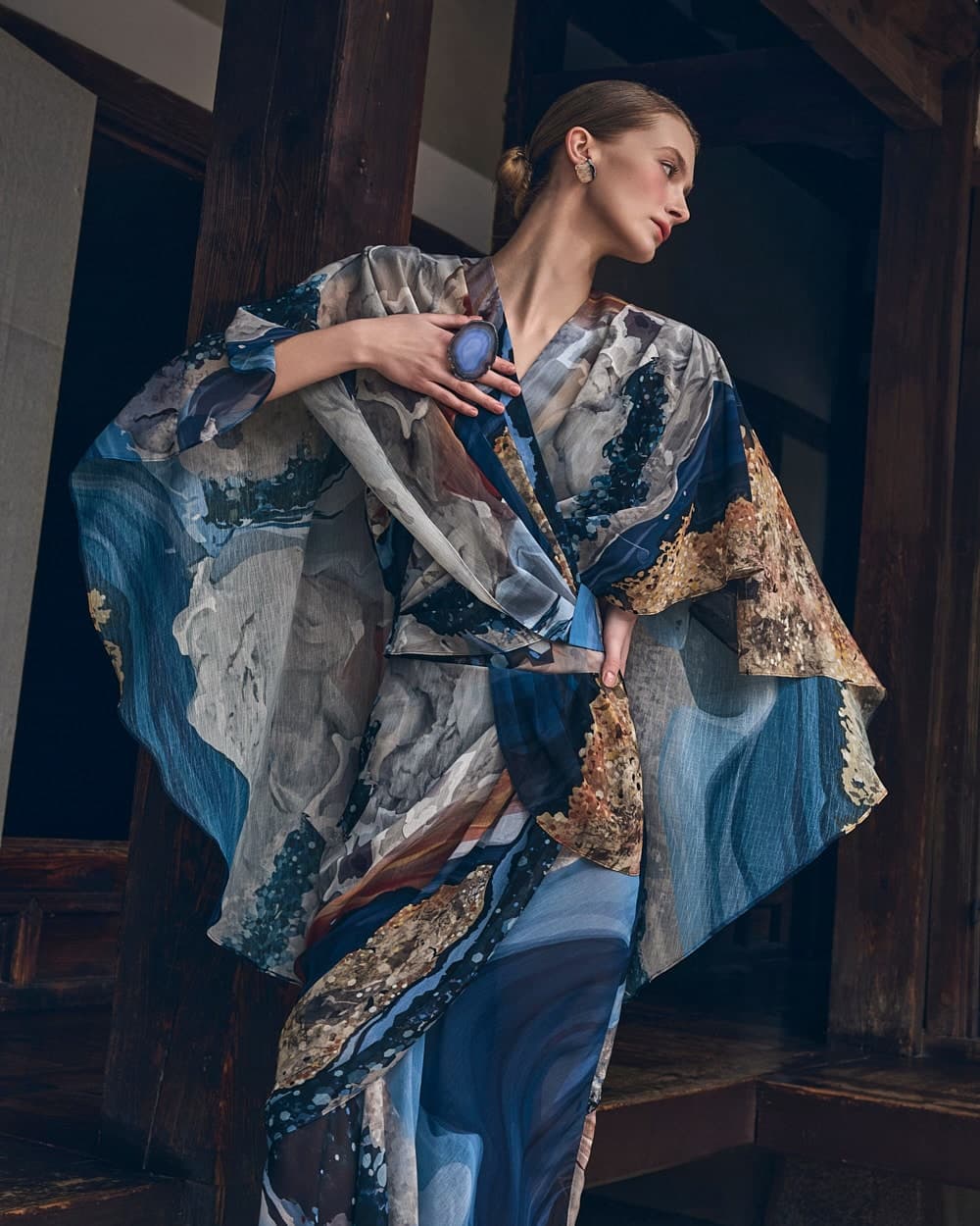 Polyester Skirt (Blue Print) — vue 3