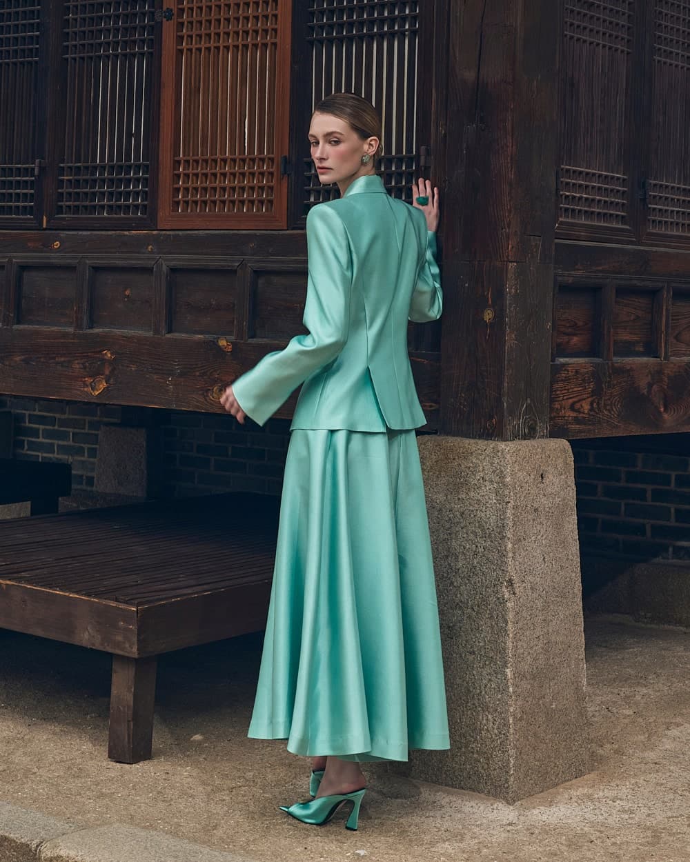 Wool-Silk Skirt (Mint) — vue 4
