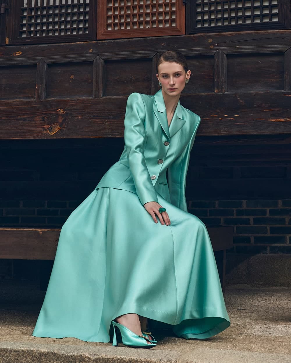Wool-Silk Skirt (Mint) — vue 6
