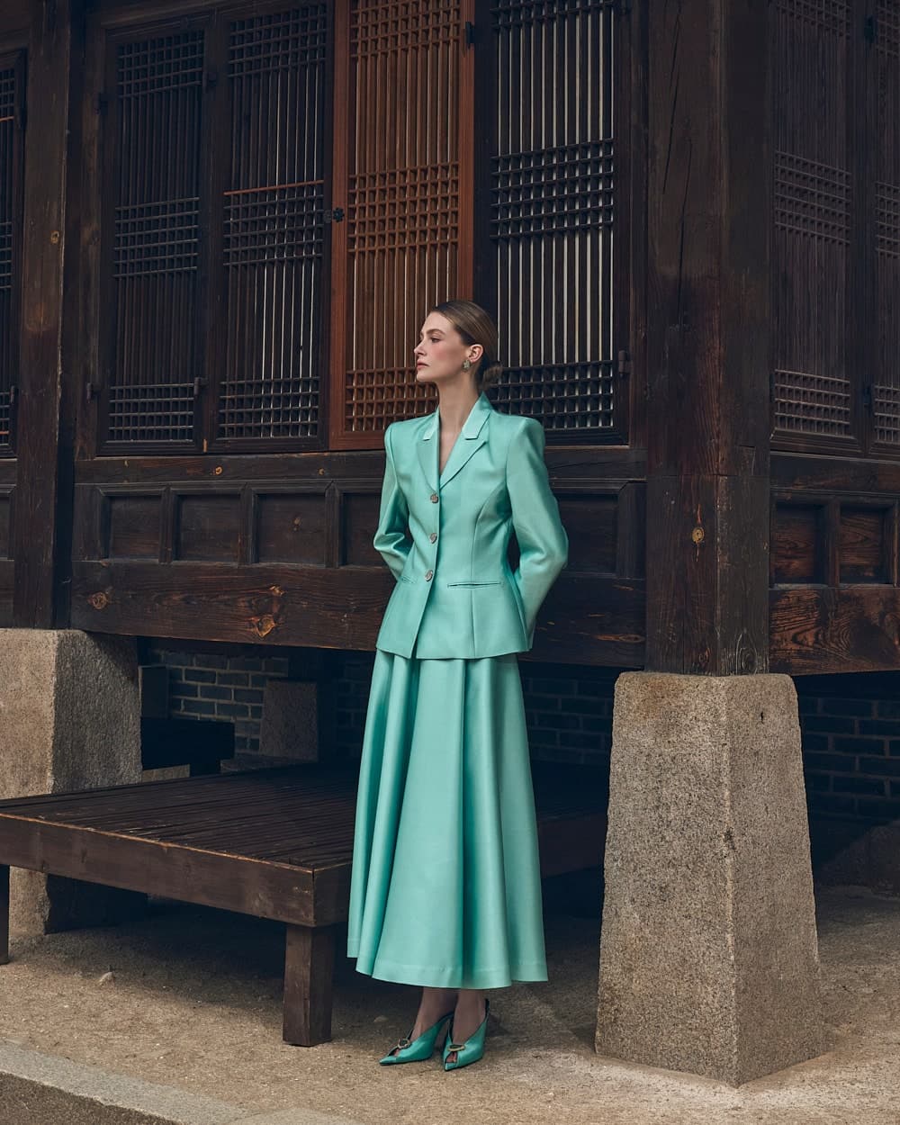 Wool-Silk Skirt (Mint) — vue 8