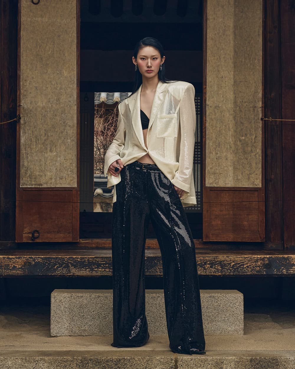 Polyester Trousers (Ivory)
