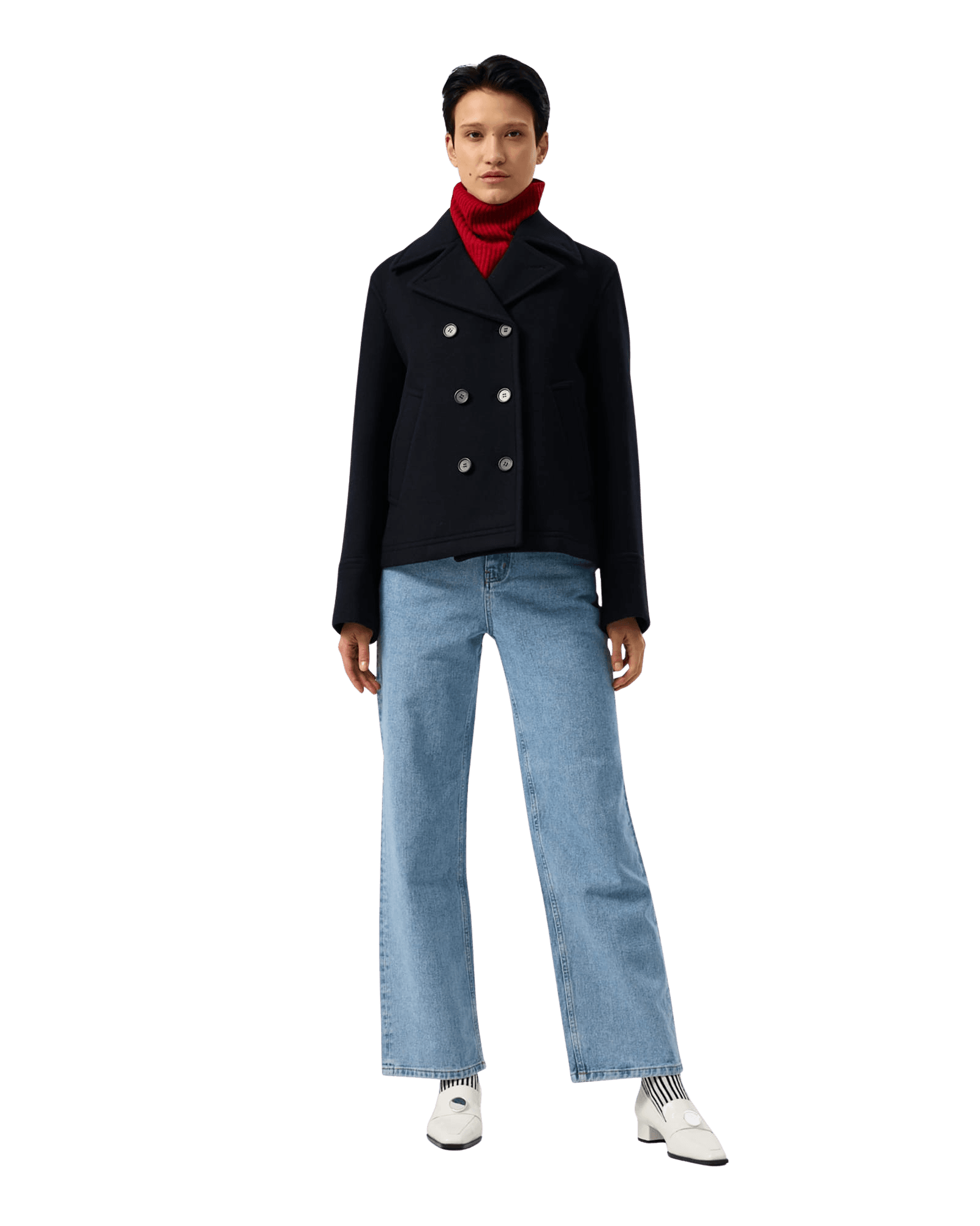 Classic Pea Coat (Dark Navy)