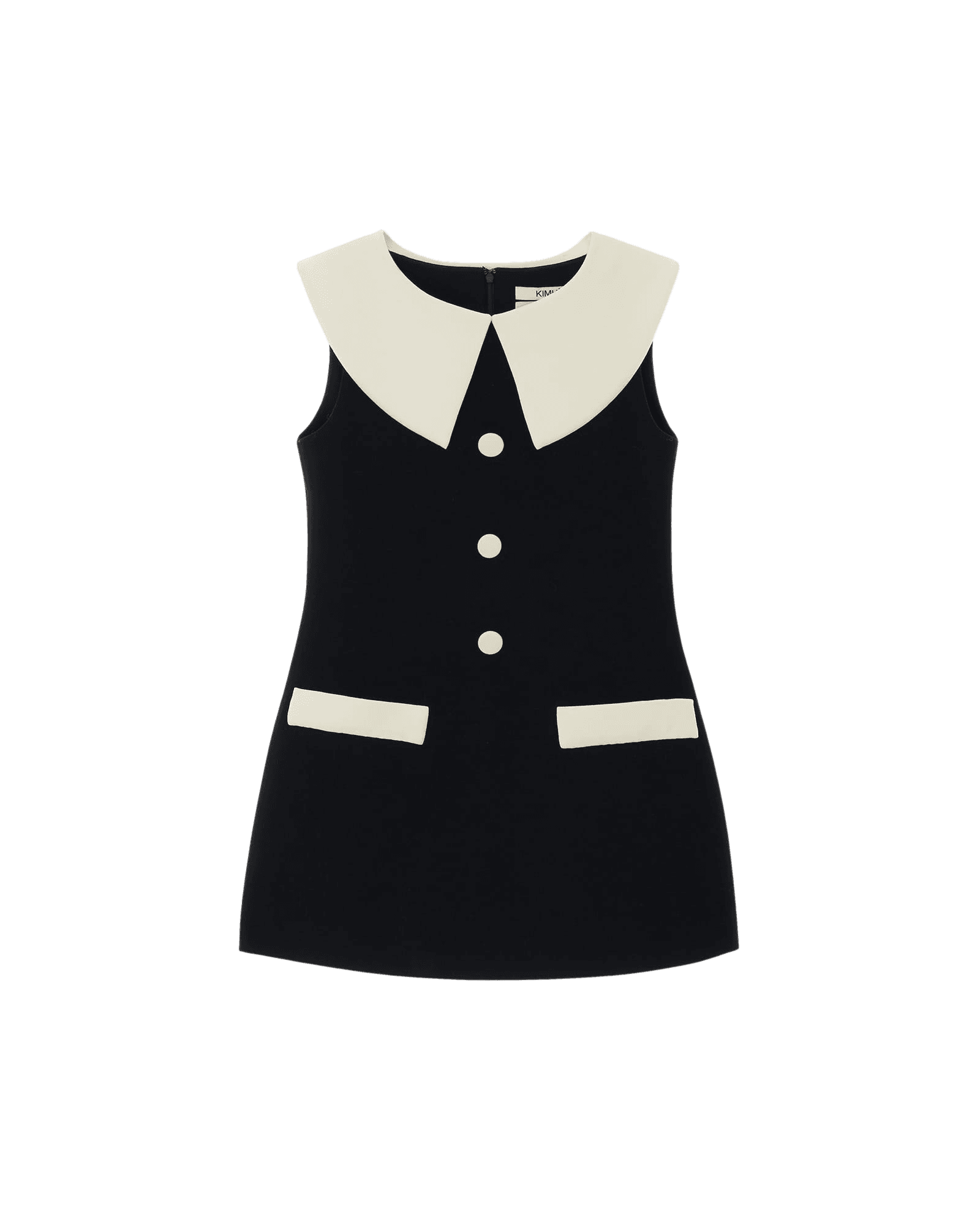 Bi-Color Mini Dress (Black/Ivory) — vue 1