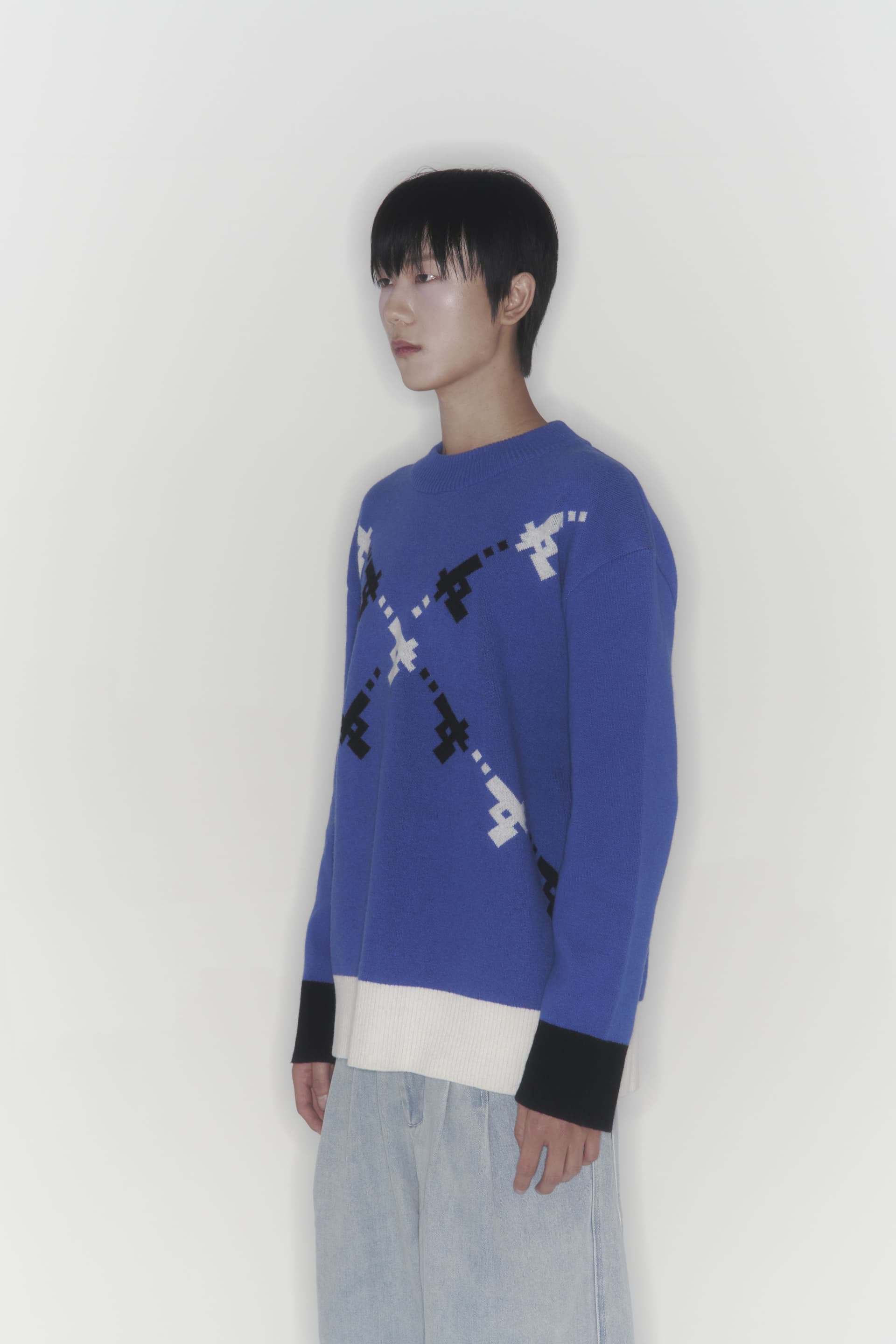 Gun Knit Sweater (Blue) — vue 2
