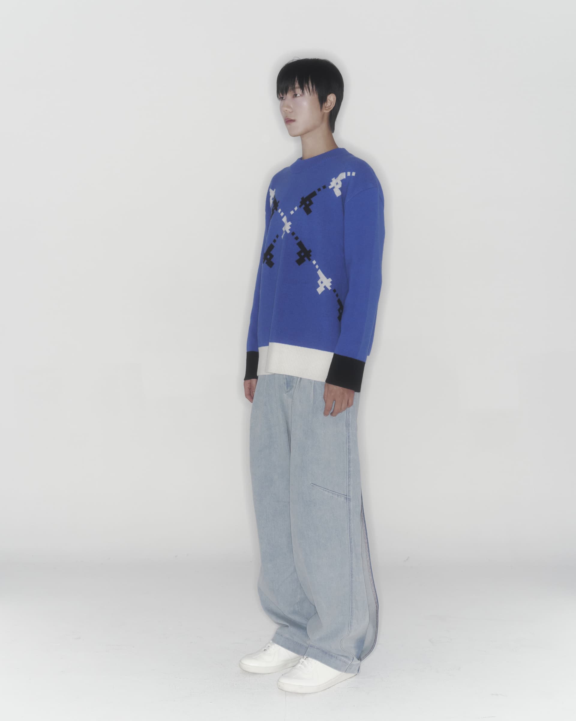 Gun Knit Sweater (Blue) — vue 6