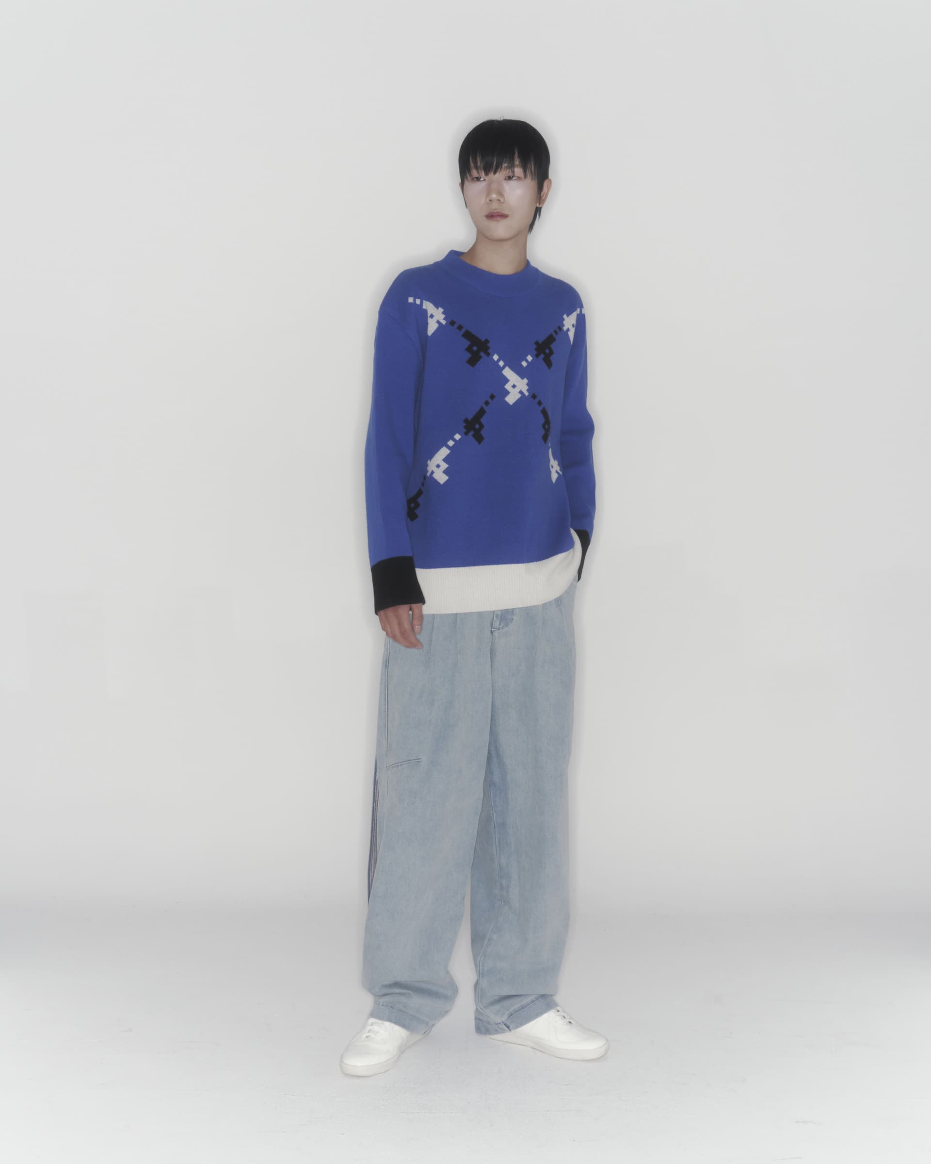 Gun Knit Sweater (Blue) — vue 9