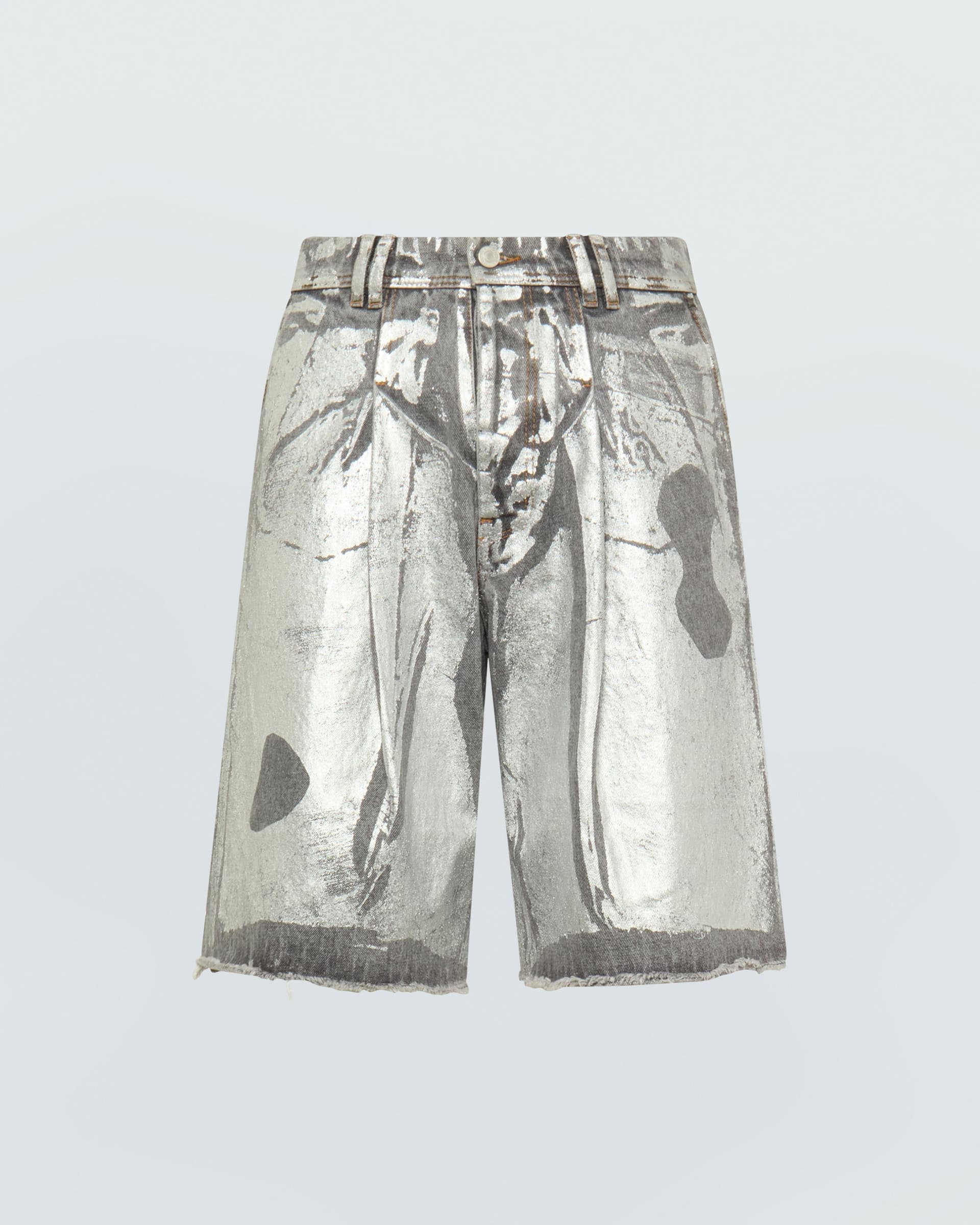 Silver Wash Denim Shorts — vue 1