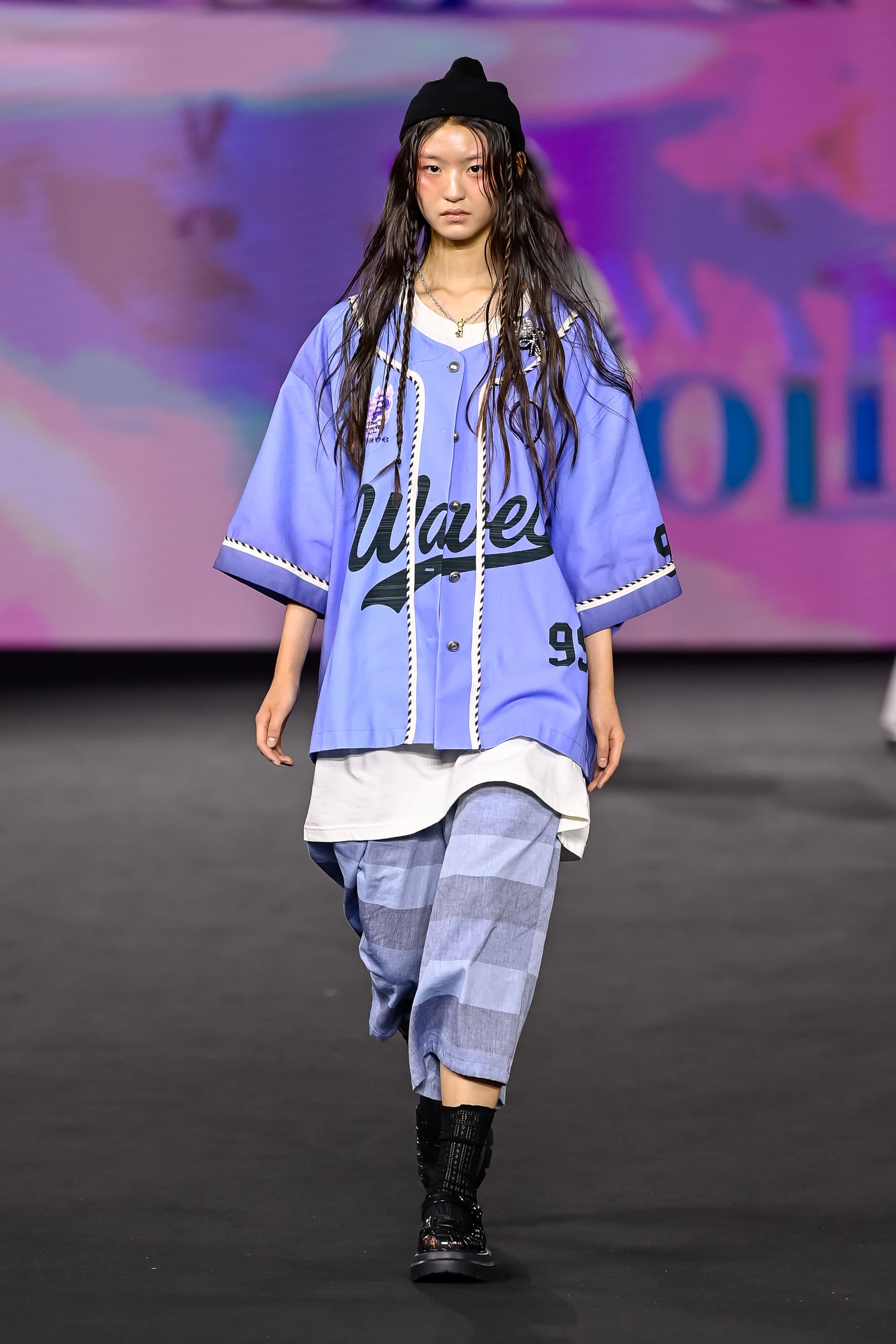 26SS Blue Wave 99 Printing Half Sleeve Jacket