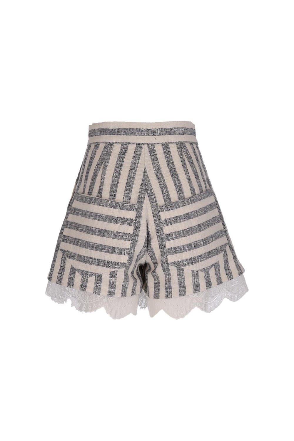 26SS Gray Striped Pattern Short Pants — vue 9