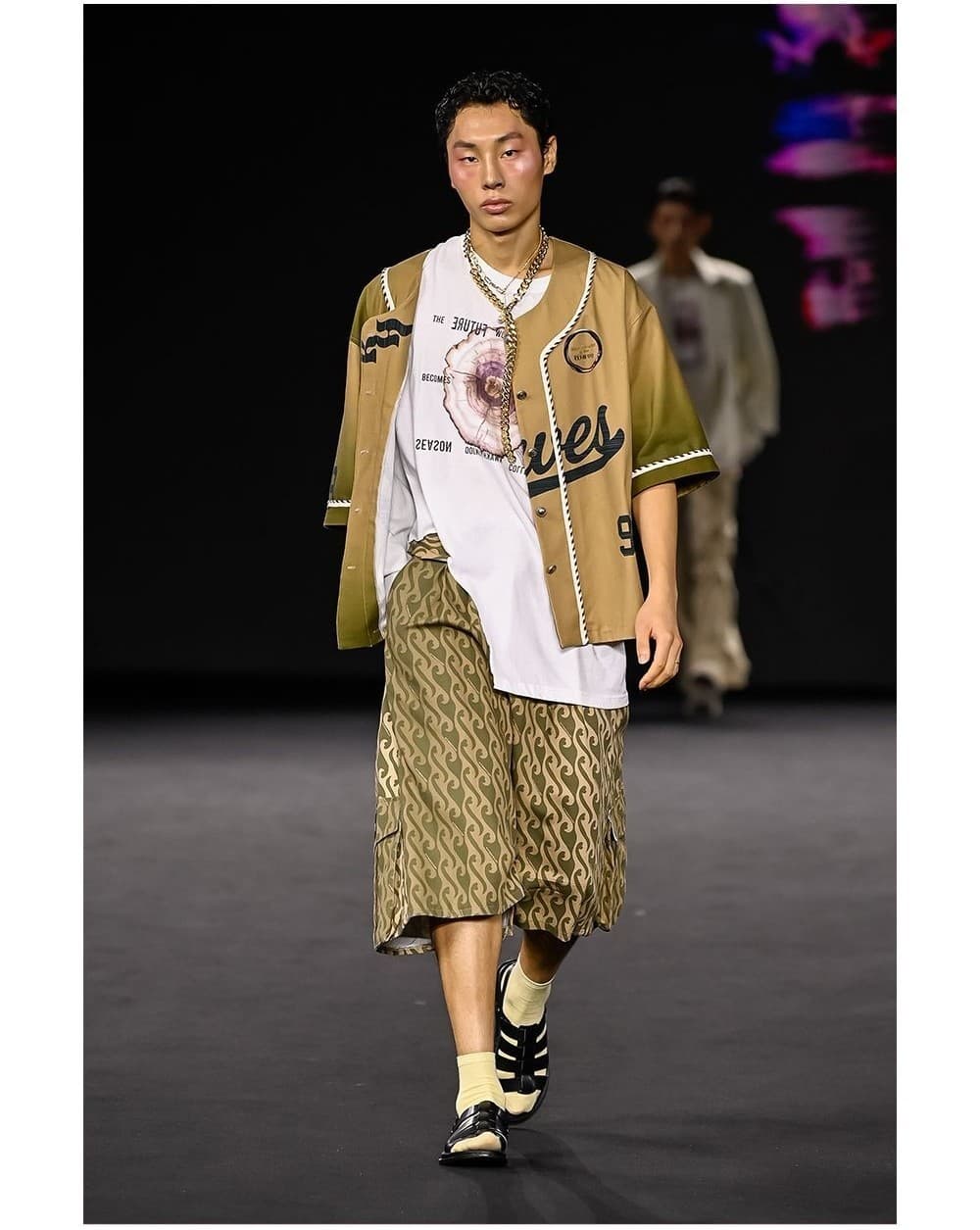 26SS Brown Wave 99 Printing Half Sleeve Jacket — vue 2