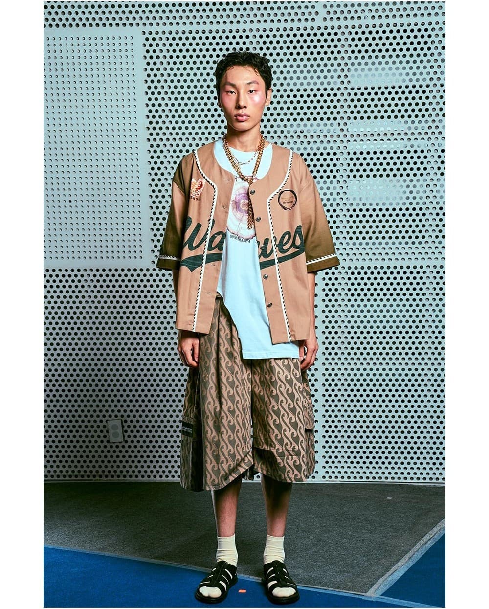 26SS Brown Wave 99 Printing Half Sleeve Jacket — vue 3