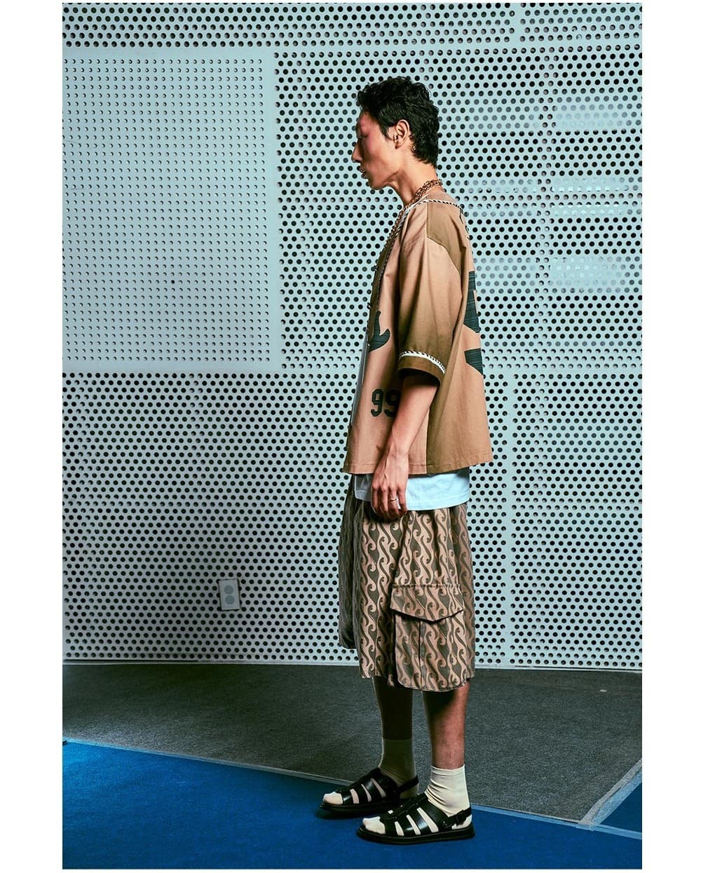 26SS Brown Wave 99 Printing Half Sleeve Jacket — vue 4
