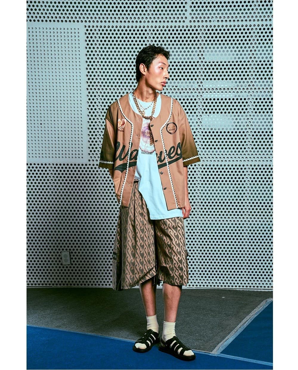 26SS Brown Wave 99 Printing Half Sleeve Jacket — vue 5