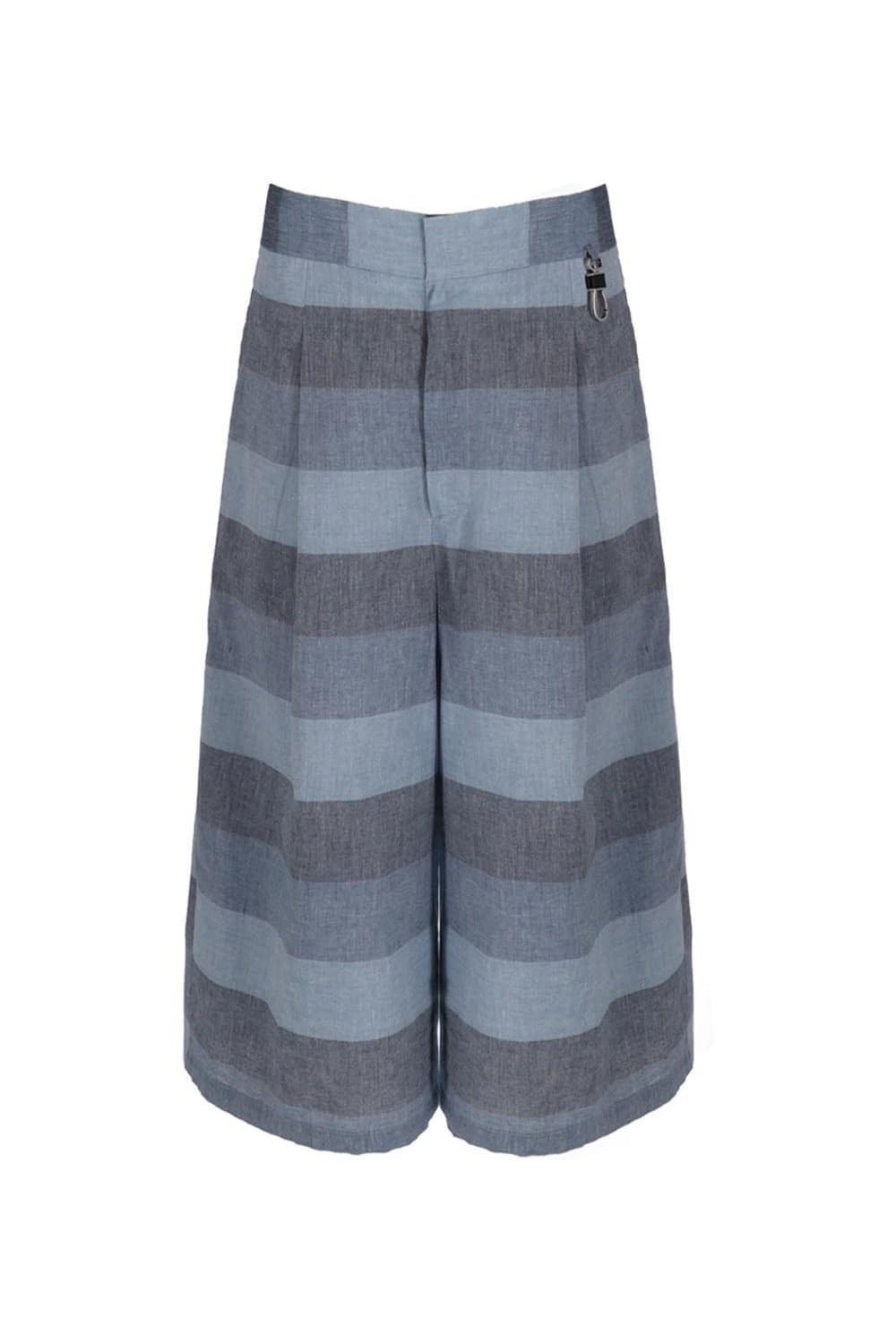 26SS Blue Striped Crop Pants — vue 4