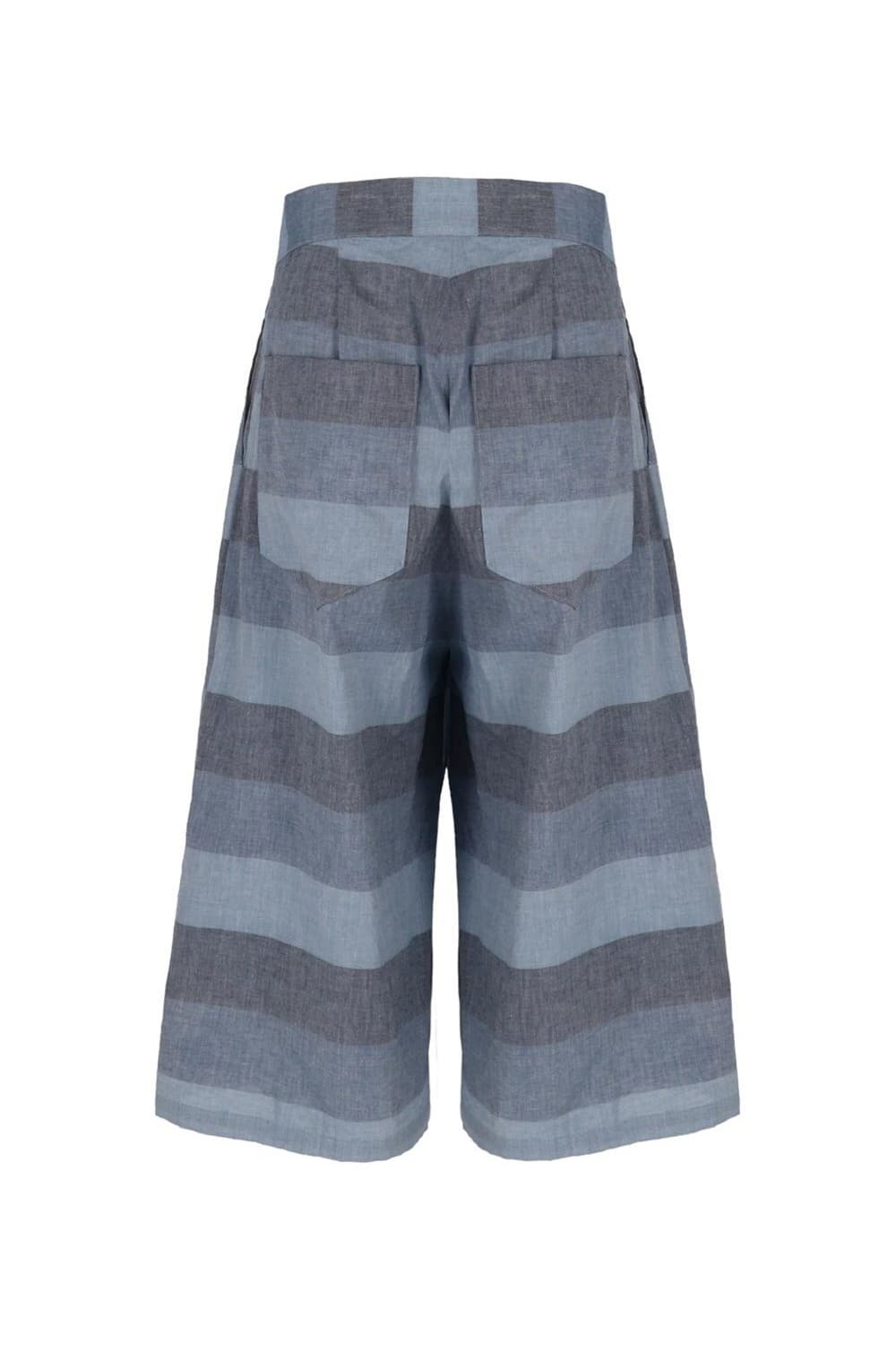 26SS Blue Striped Crop Pants — vue 5