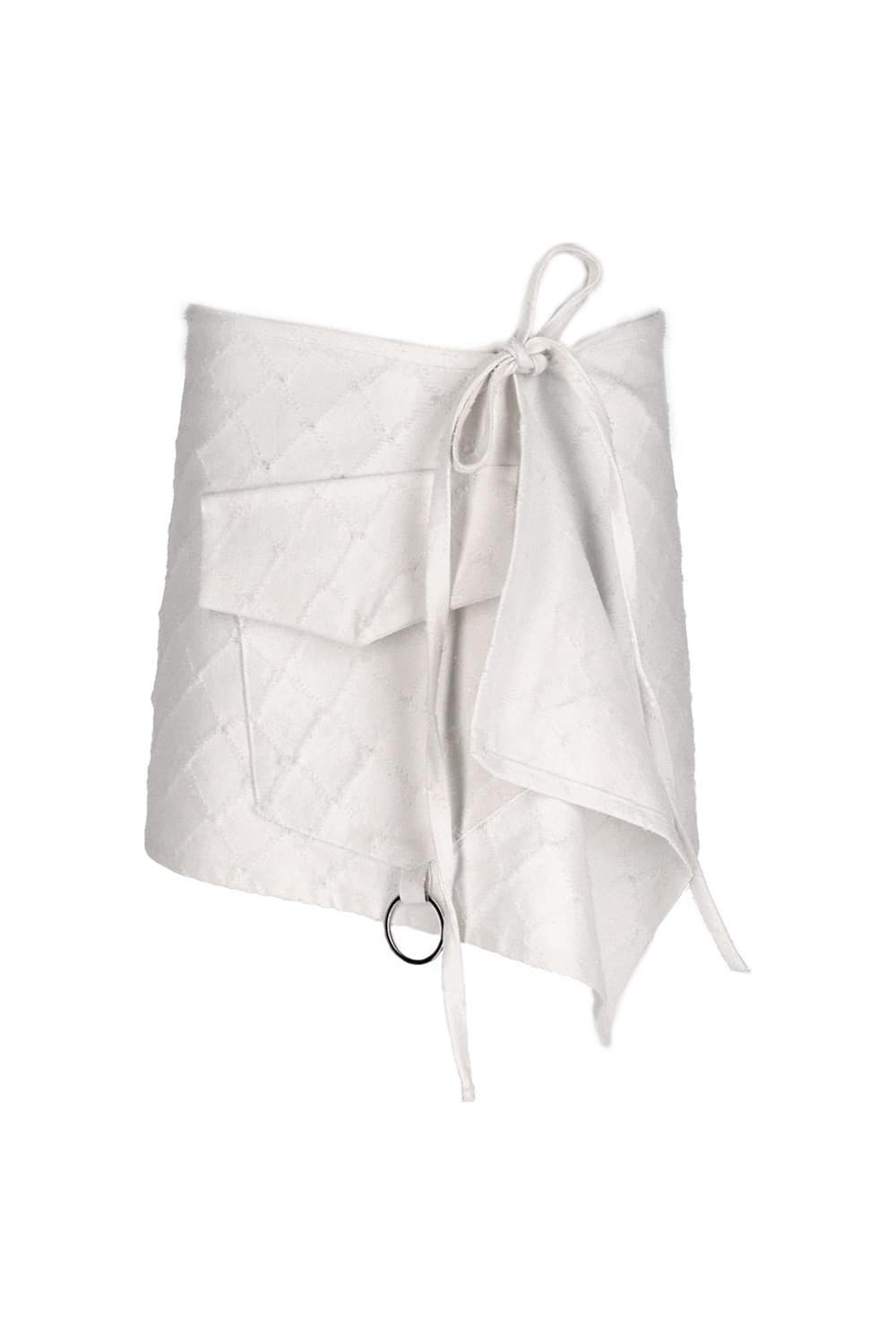 26SS White Cross Pattern Denim Wrap Skirt — vue 6