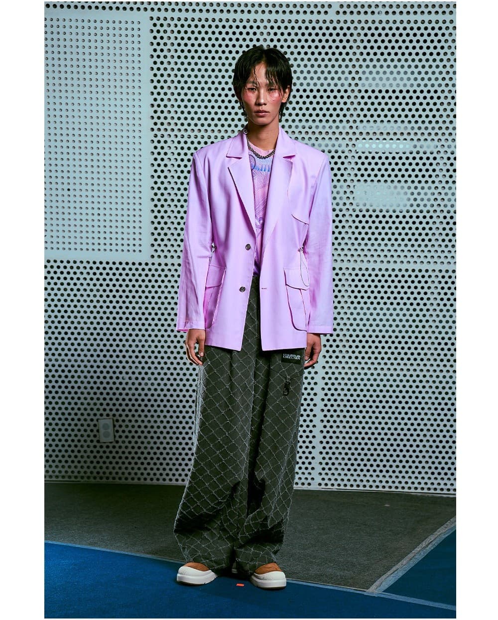 26SS Light Purple Shirring Blazer — vue 3