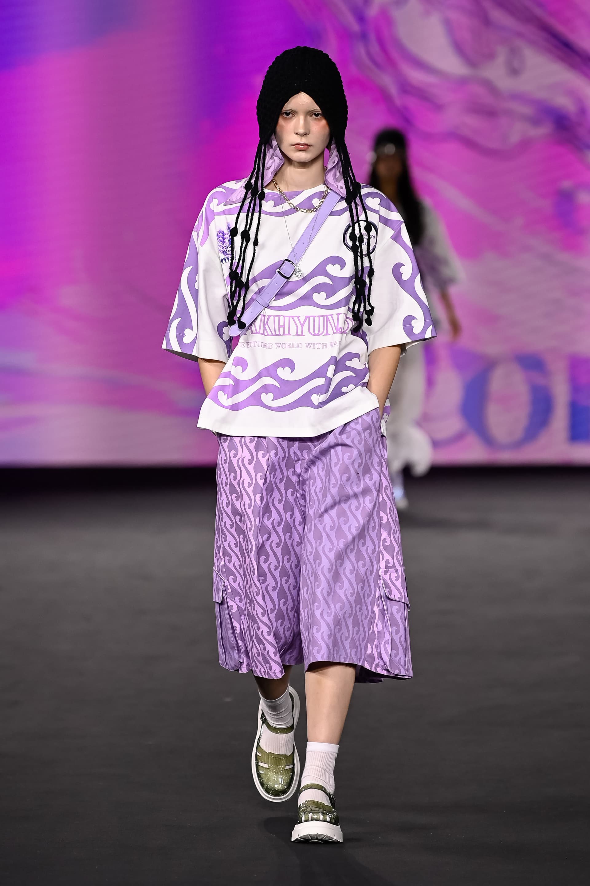 26SS Purple Heart Wave Printing Shirt