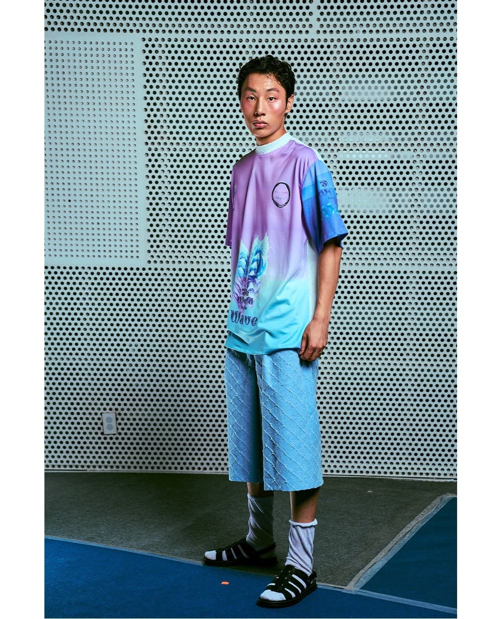 26SS Purple Blue Heart Printing T-Shirt — vue 4