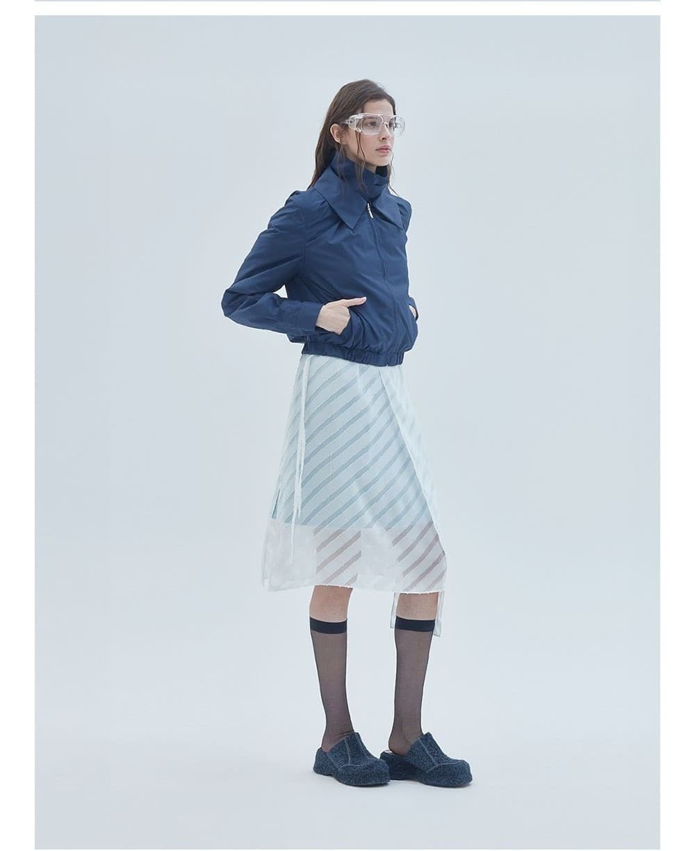 Double Collar Blouson Navy — vue 5