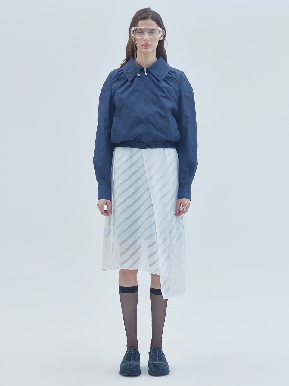 Double Collar Blouson Navy — vue 1