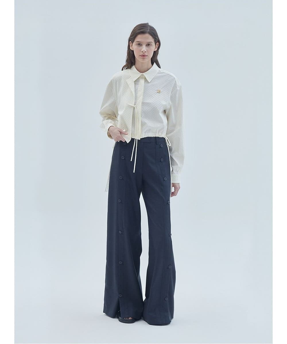 Signature Symbol Two-Layer Shirt Jacket Ivory — vue 4