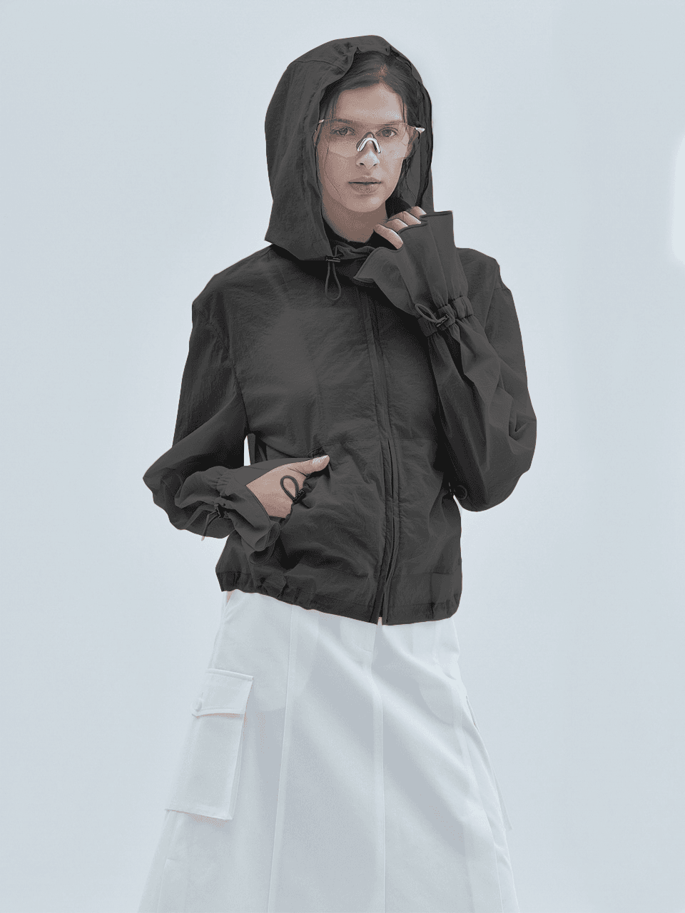 Flare Cuffs Windbreaker Black
