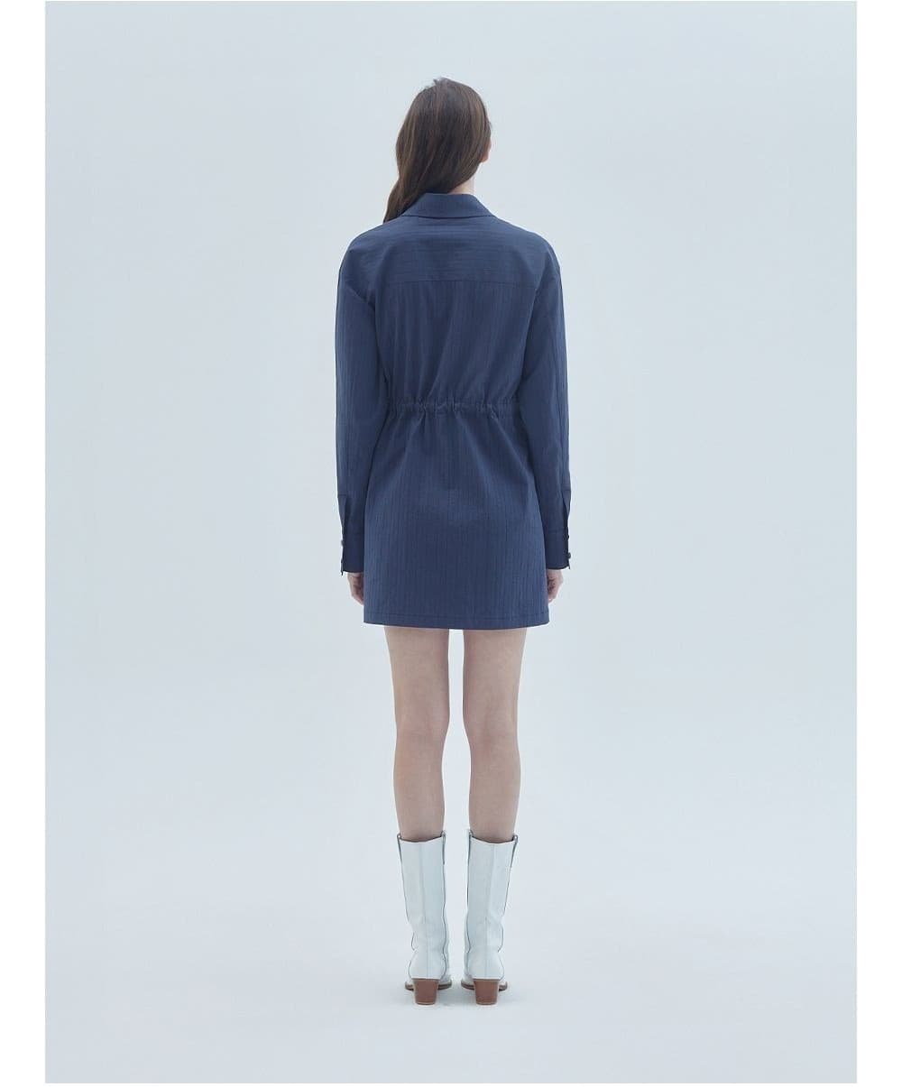Signature Symbol Embroidered Mini Dress Navy — vue 4