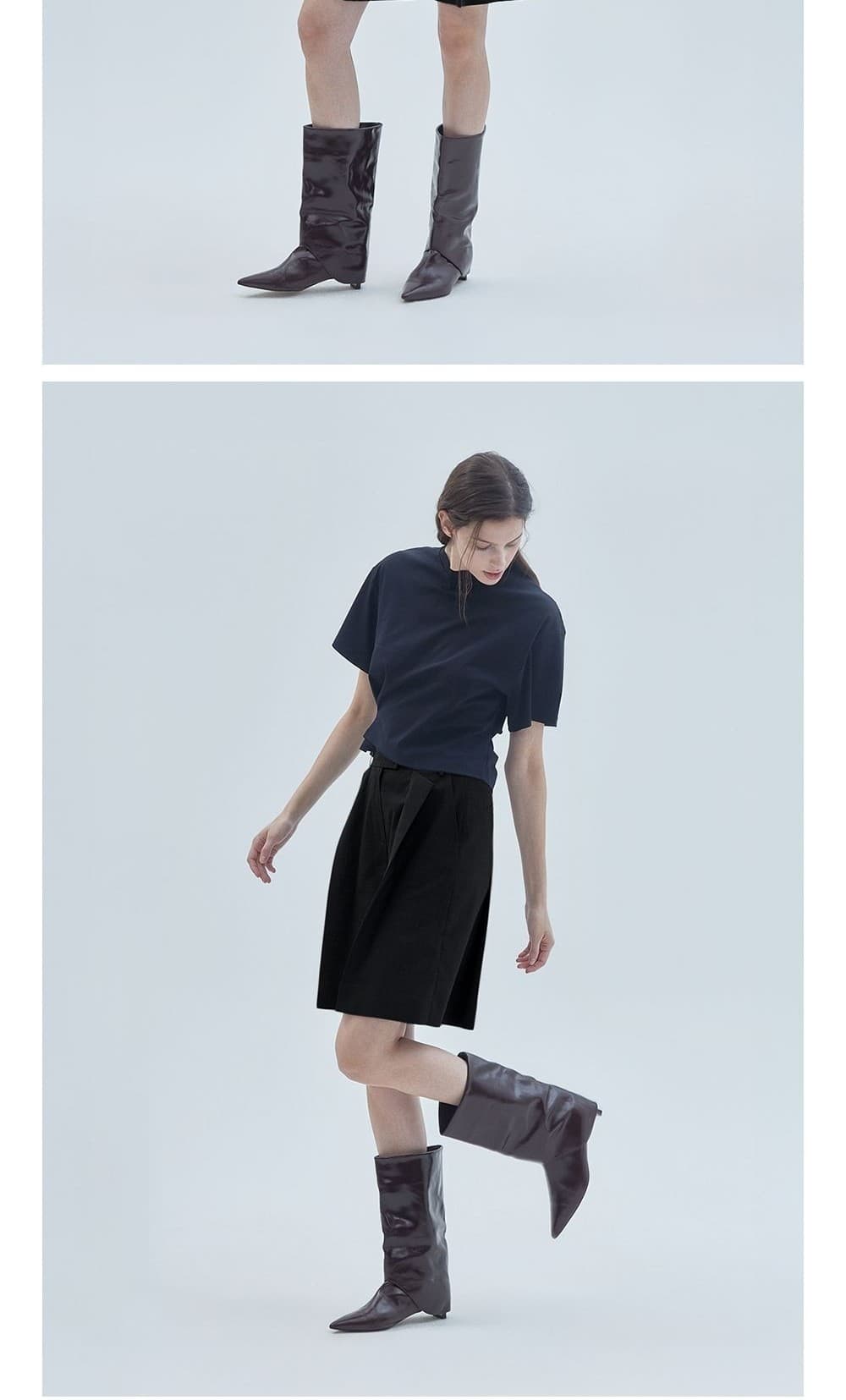 Wing Wide Bermuda Pants Black — vue 4