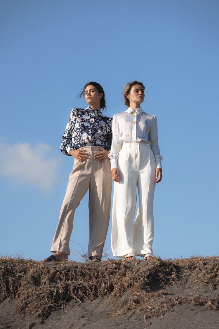 Skye Cream Wide-leg Bamboo Pants — vue 9