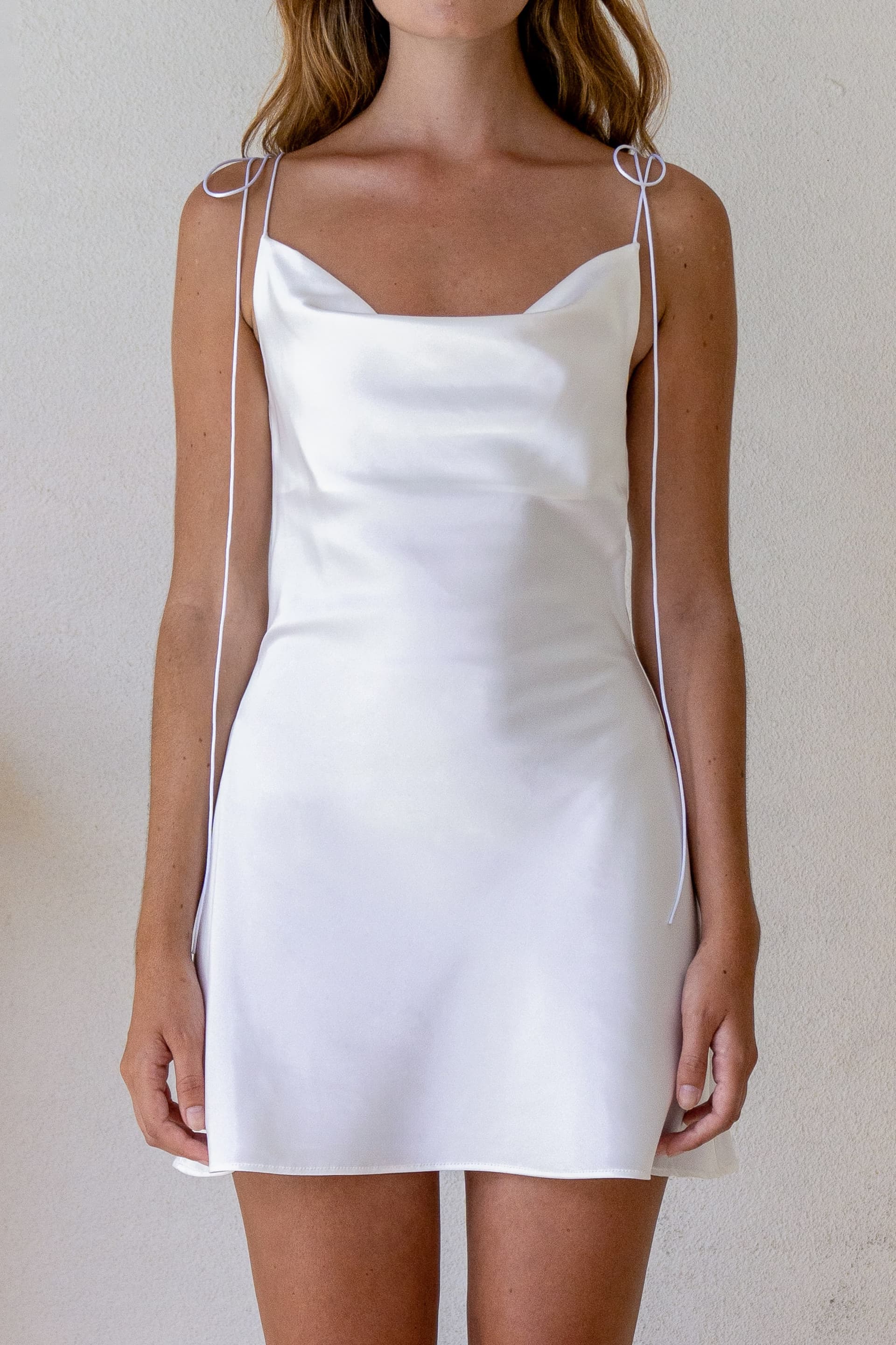 Bailey White Satin Slip Dress