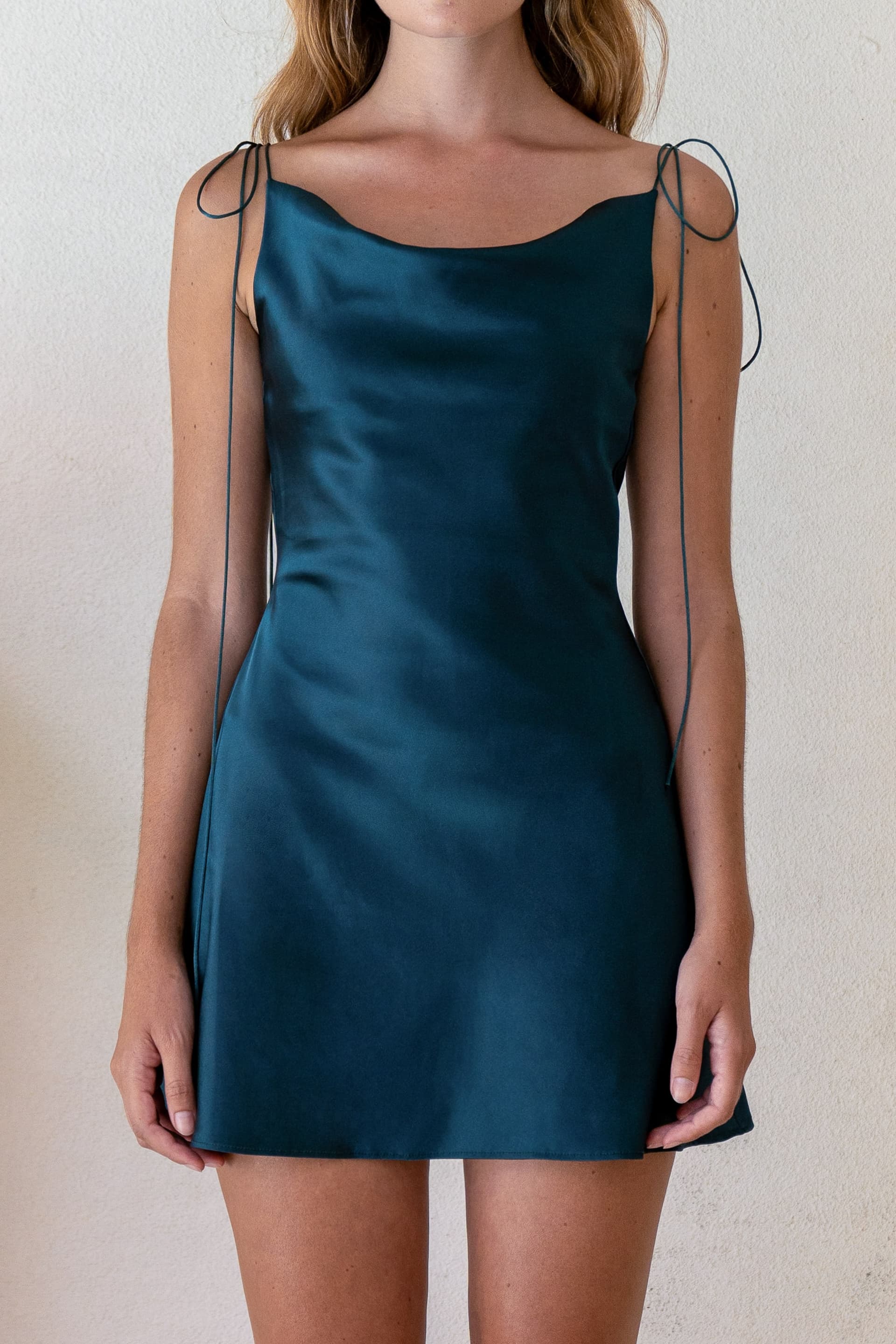 Bailey Green Satin Slip Dress