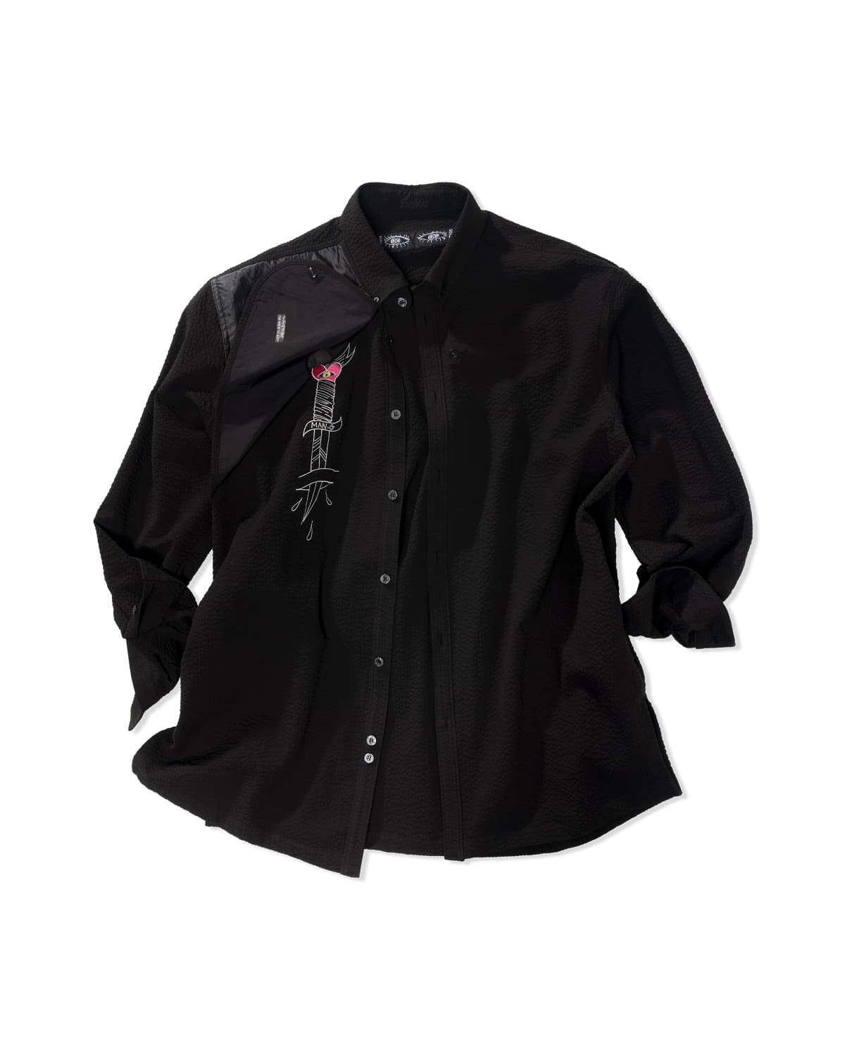 Embossed Snap Shirt (Black) — vue 1