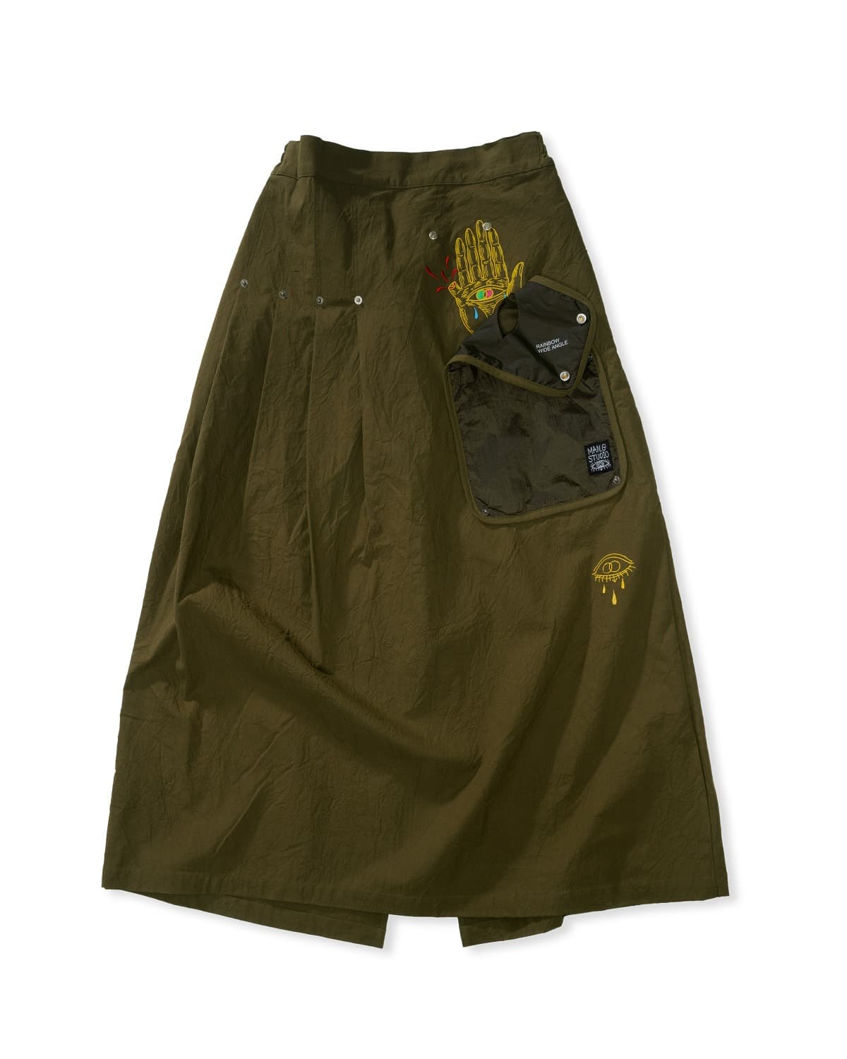 Crease Transform Long Skirt (Khaki) — vue 1