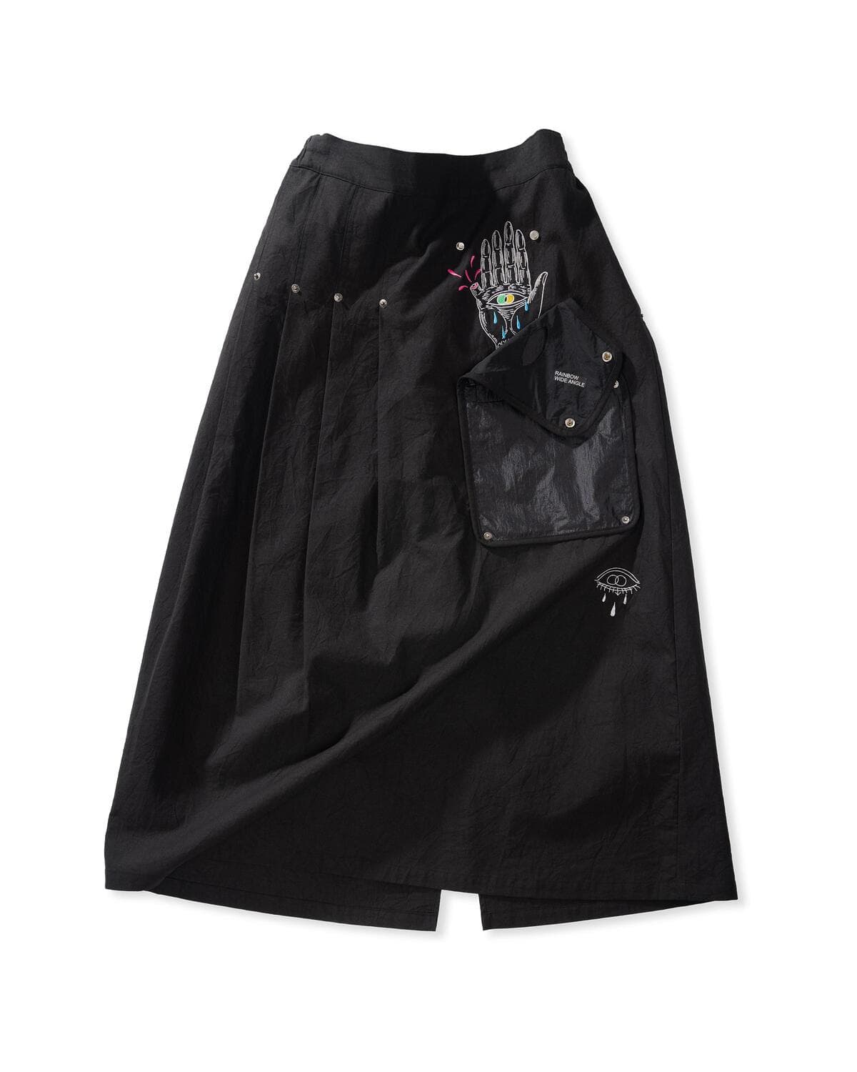 Crease Transform Long Skirt (Black) — vue 2
