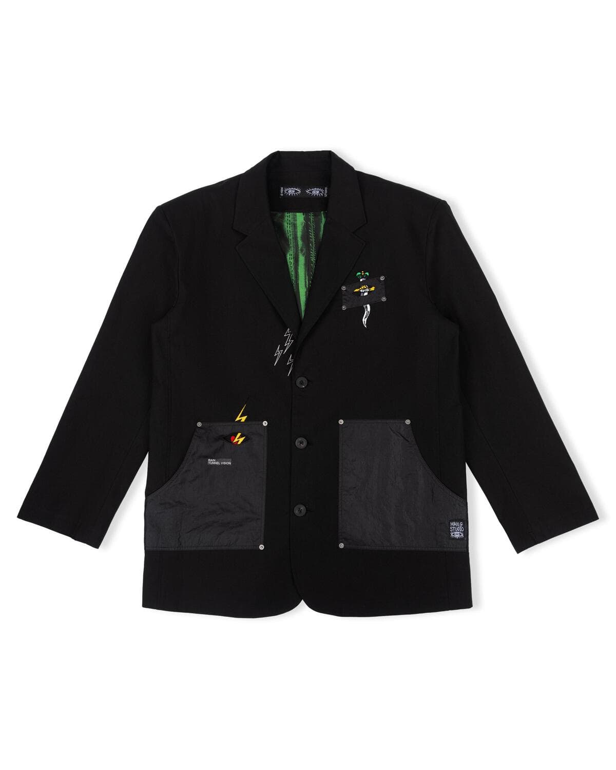 Crease Out Pocket Blazer (Black) — vue 4