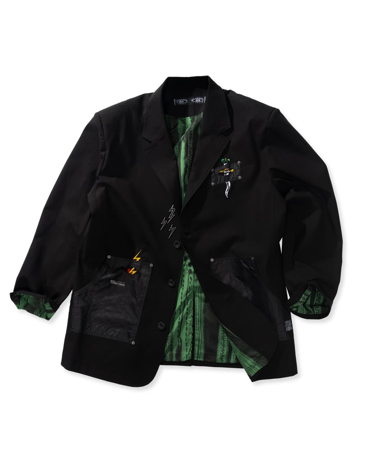 Crease Out Pocket Blazer (Black) — vue 1