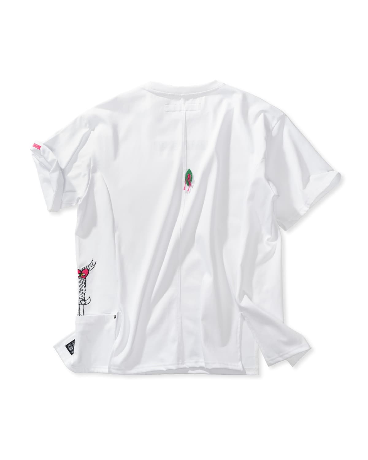 Pocket Point Slit Short Sleeve T-Shirt (White)