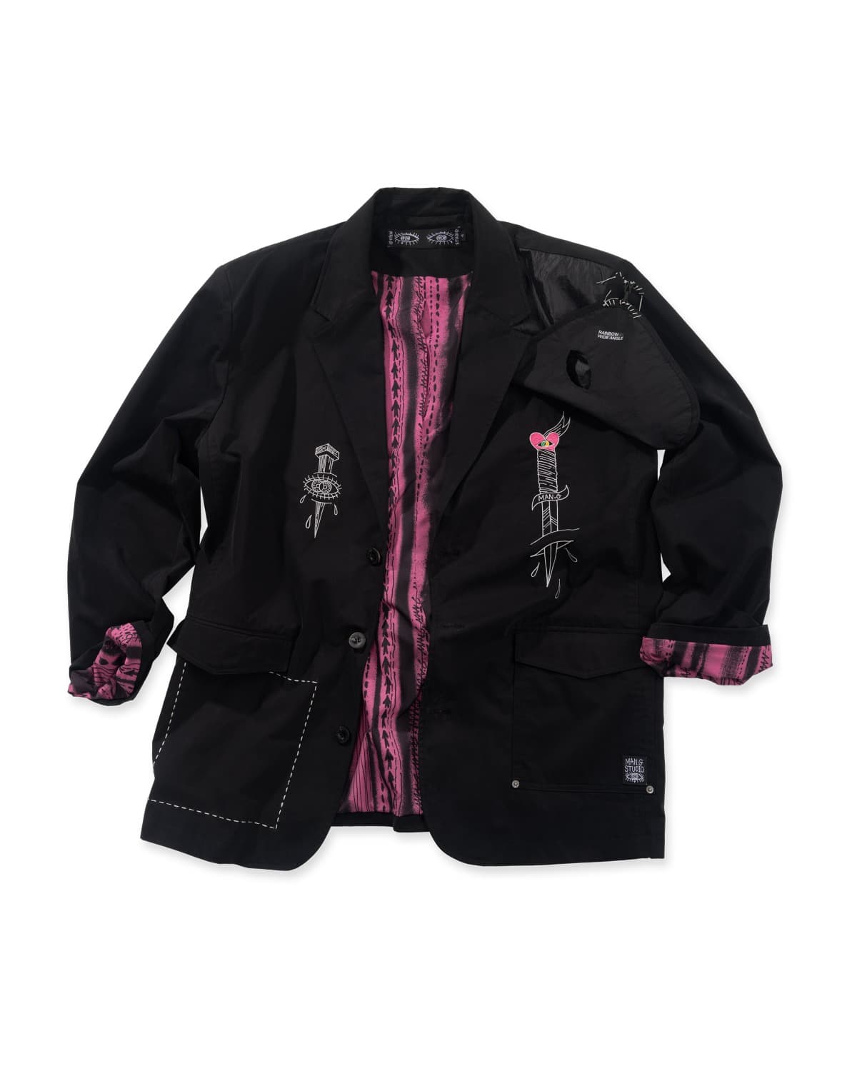 Shoulder Wing Point Blazer (Black) — vue 1