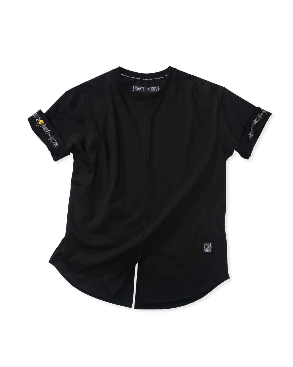 Rolled Sleeve T-Shirt (Black) — vue 1
