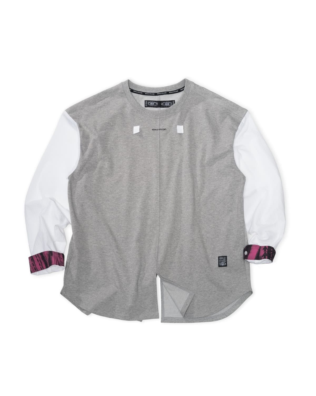 Tab Accent Mix-Match T-Shirt (Gray) — vue 1