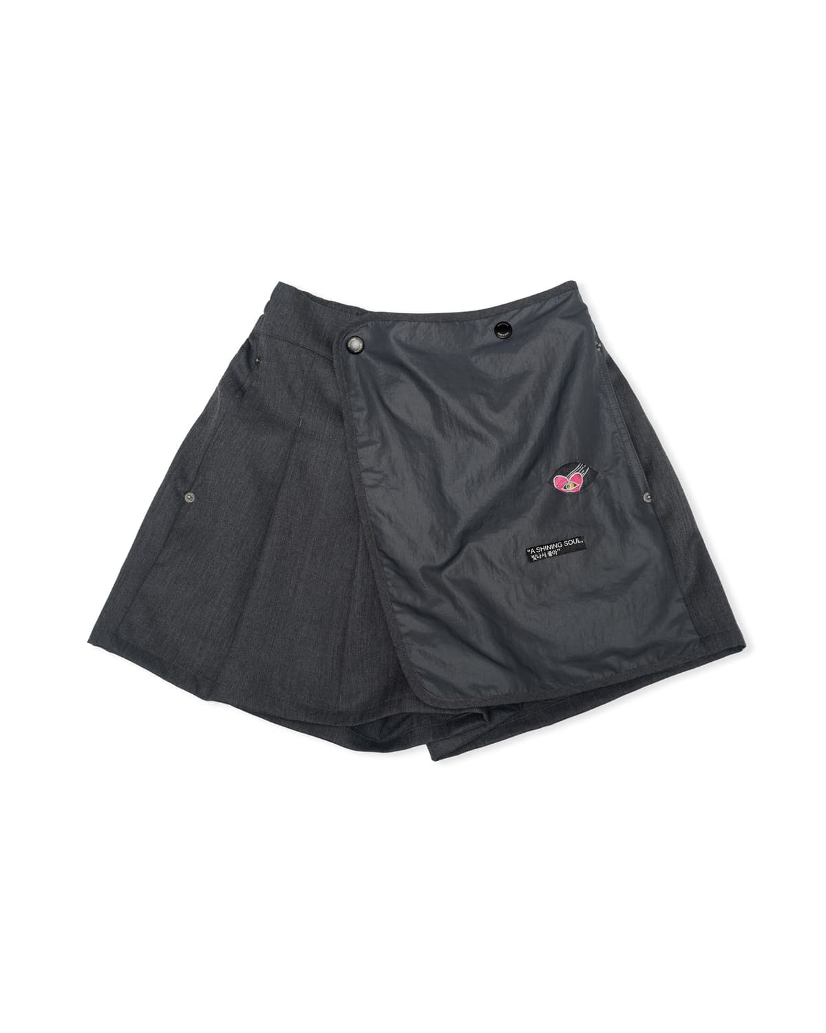 Mixmatch Wrap Skirt Pants (Gray) — vue 4